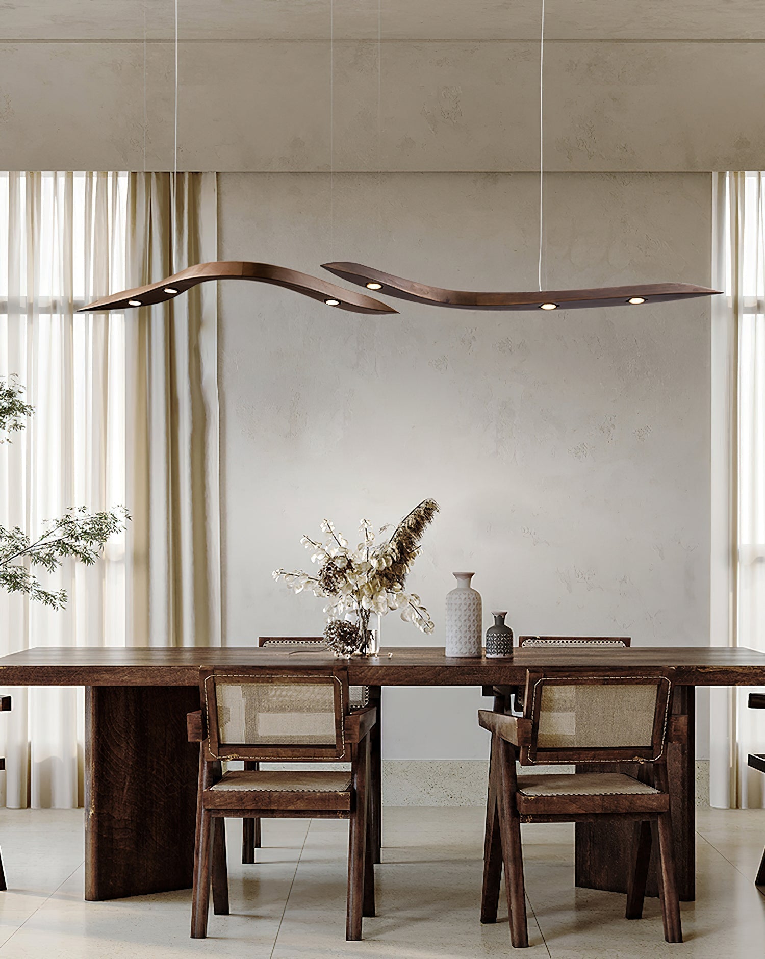 Flow Minimalist Wood Pendant Lamp - Letslighting