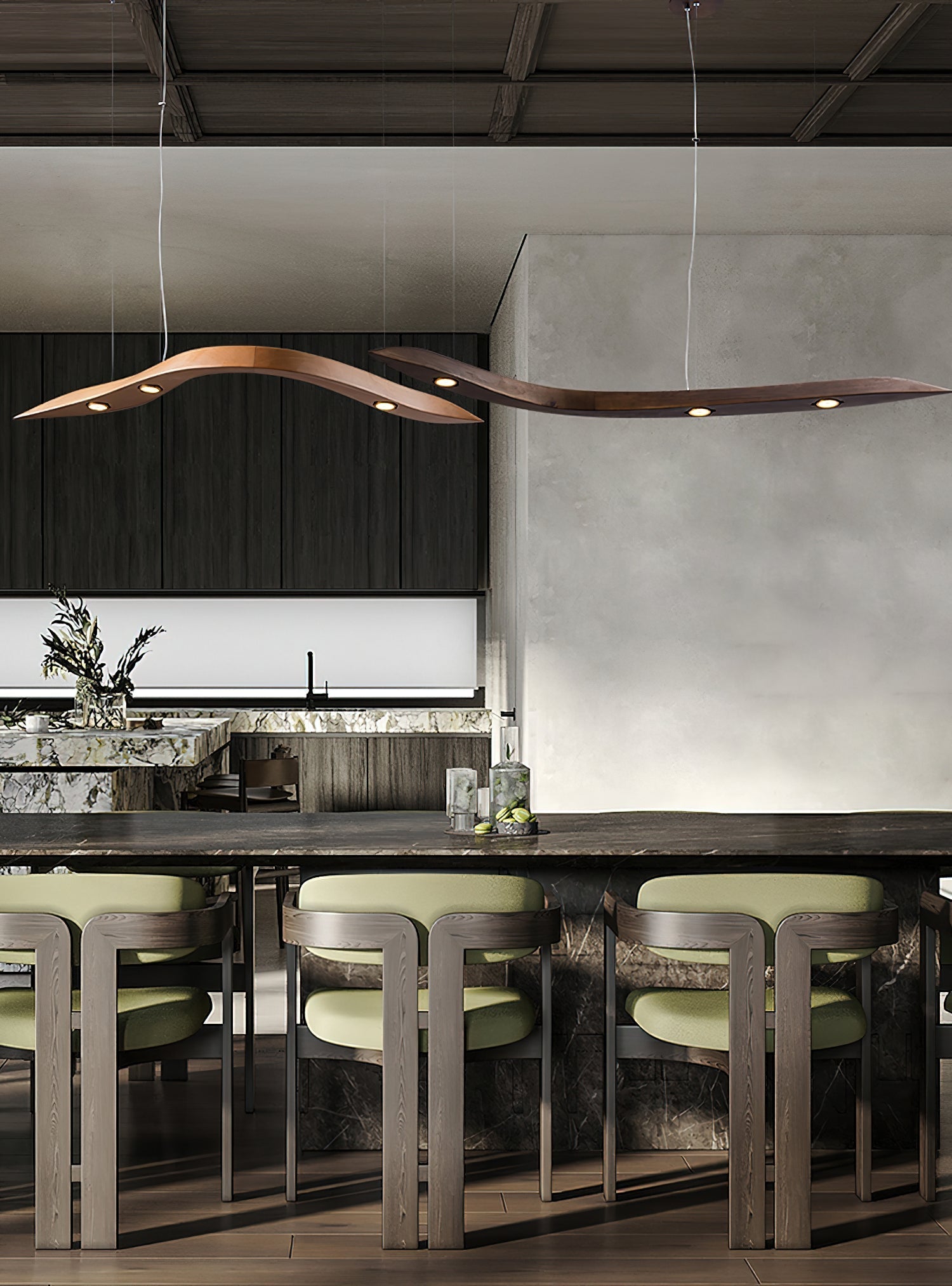 Flow Minimalist Wood Pendant Lamp - Letslighting