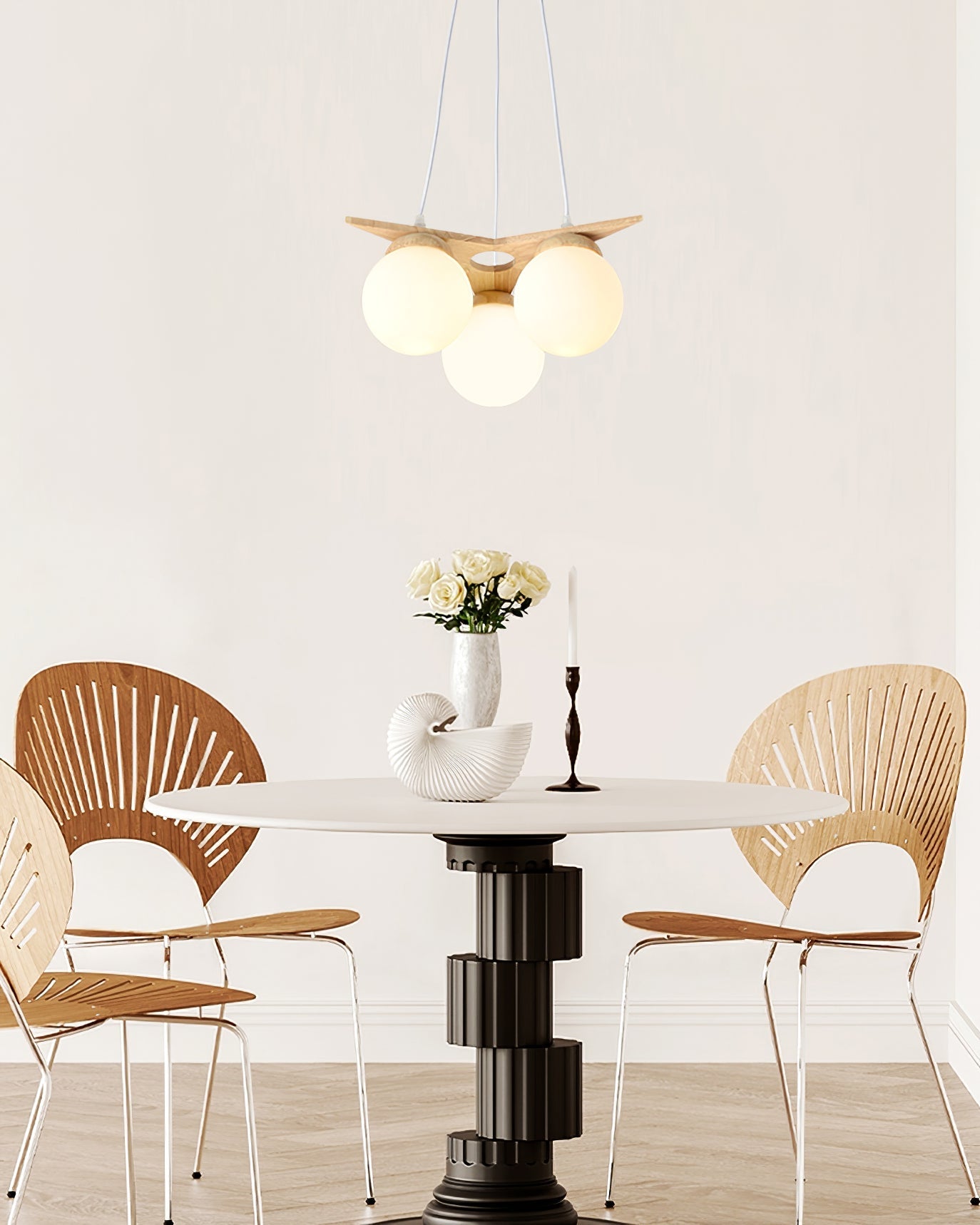 Zothaus Premium Nordic Star Glass Wooden Chandelier - Letslighting