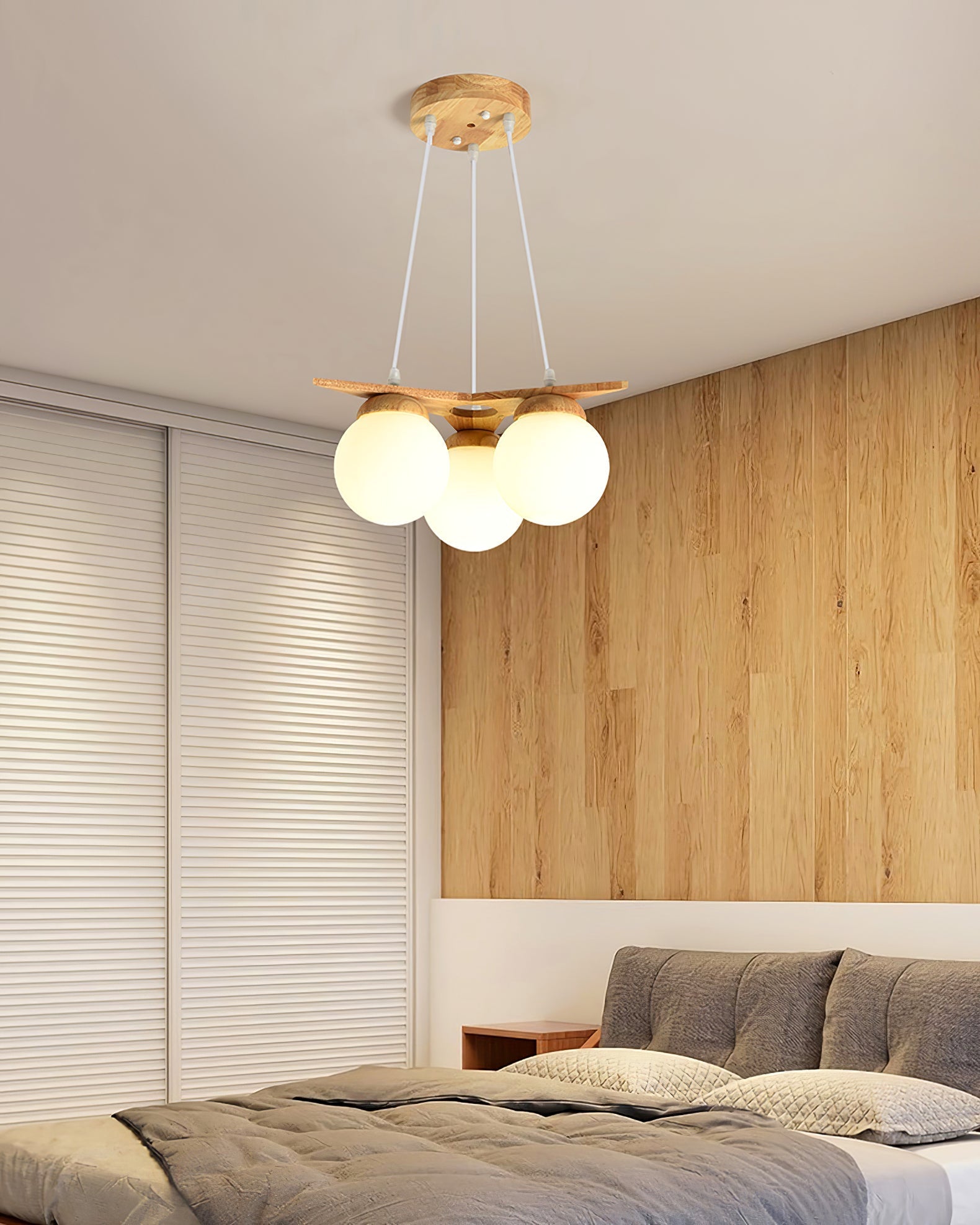 Zothaus Premium Nordic Star Glass Wooden Chandelier - Letslighting