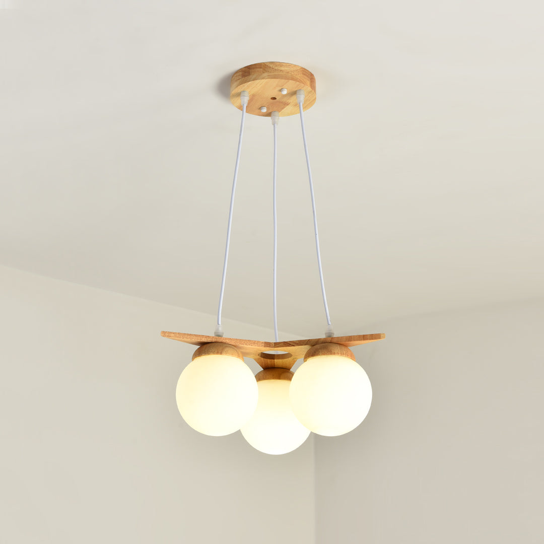 Zothaus Premium Nordic Star Glass Wooden Chandelier - Letslighting