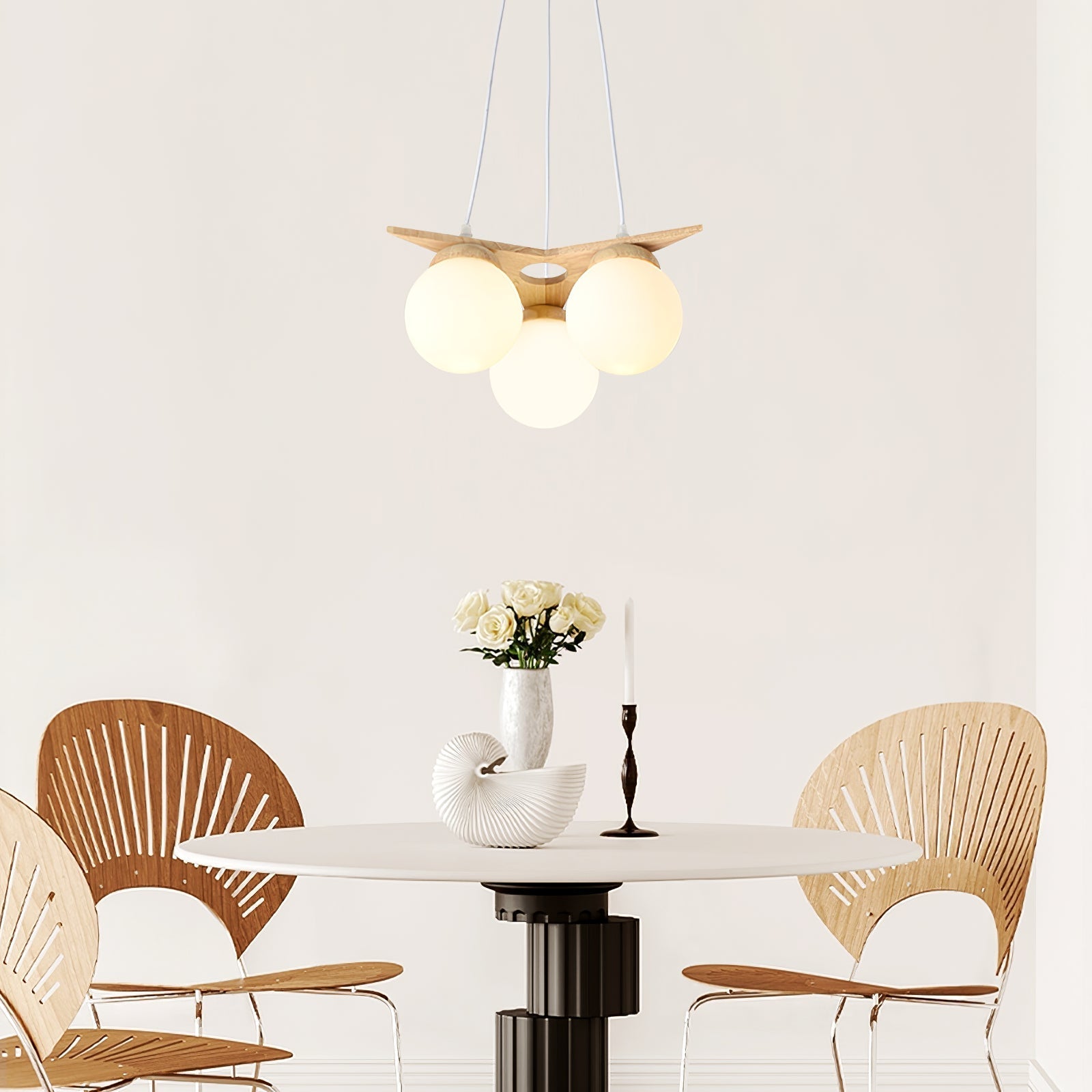 Zothaus Premium Nordic Star Glass Wooden Chandelier - Letslighting