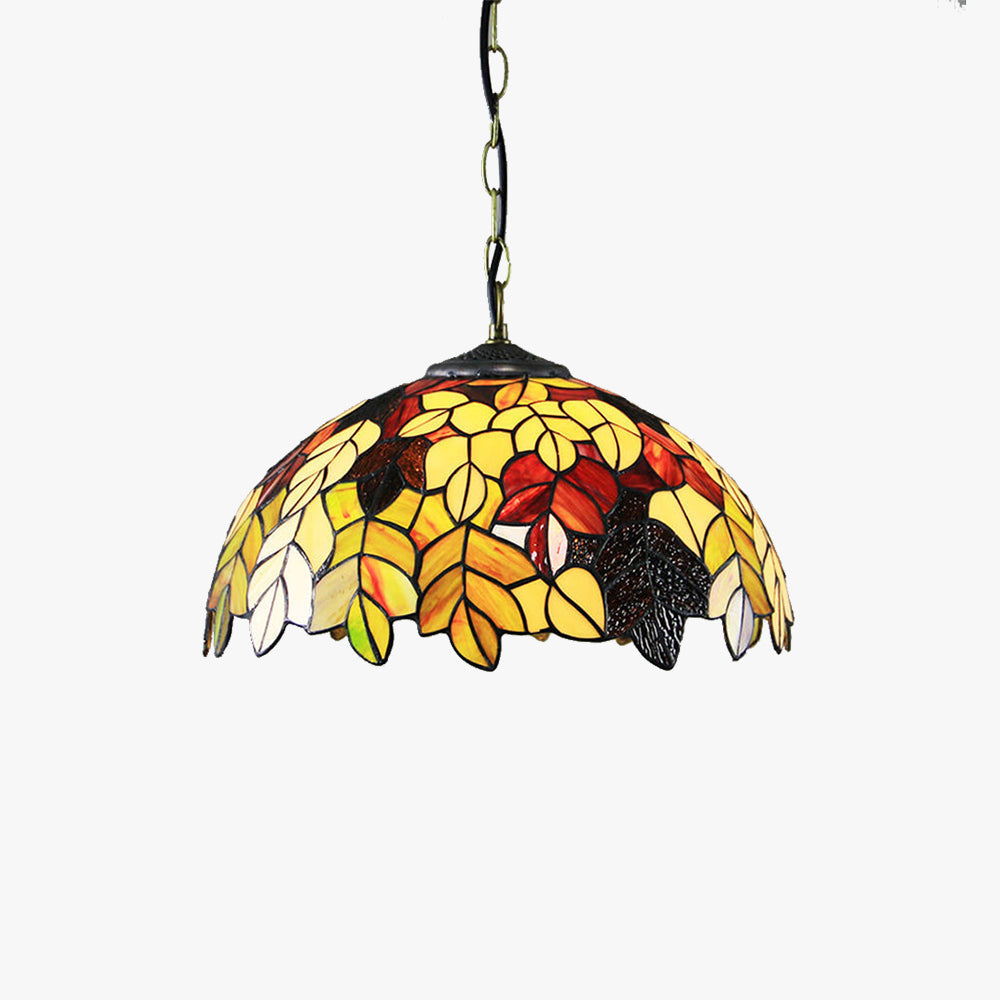 Tiffany Rustic Colorful Pendant Light Stained Glass Metal Bedroom - Letslighting