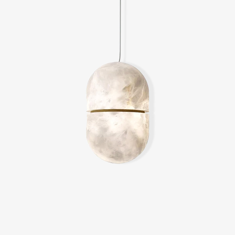 Strata Alabaster Pendant Light Capsule-shaped - Letslighting