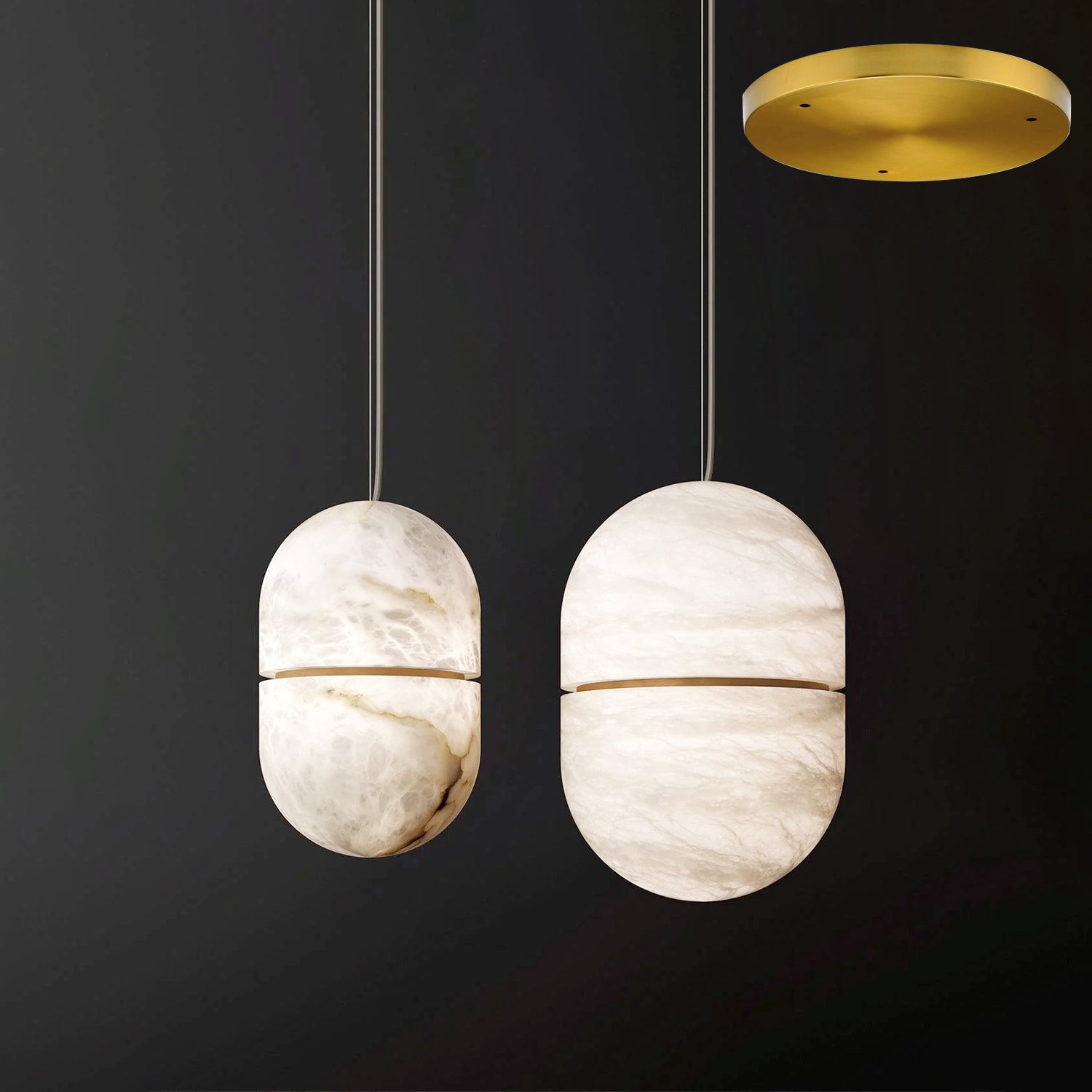 Strata Alabaster Pendant Light Capsule-shaped - Letslighting