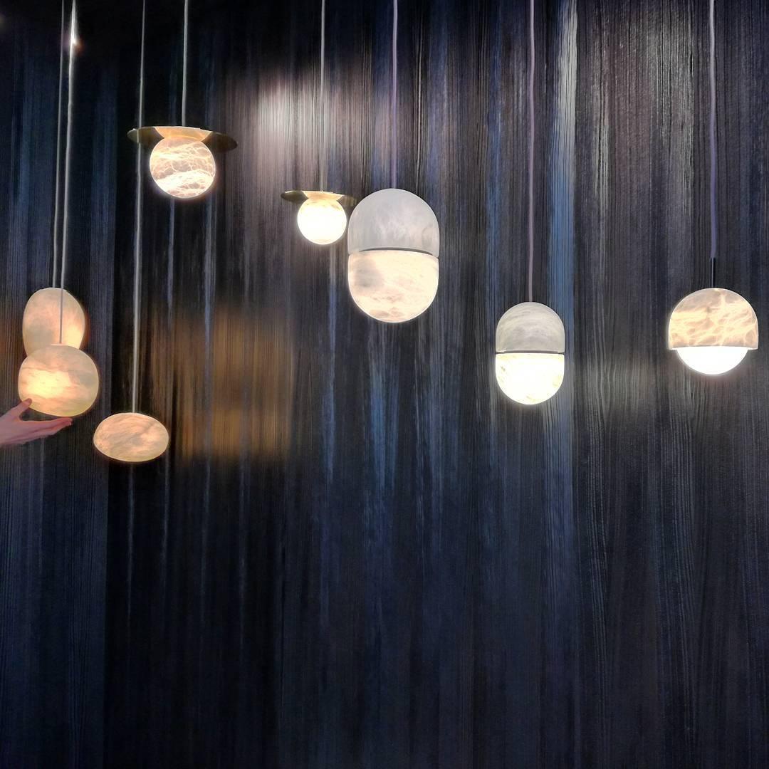 Strata Alabaster Pendant Light Capsule-shaped - Letslighting