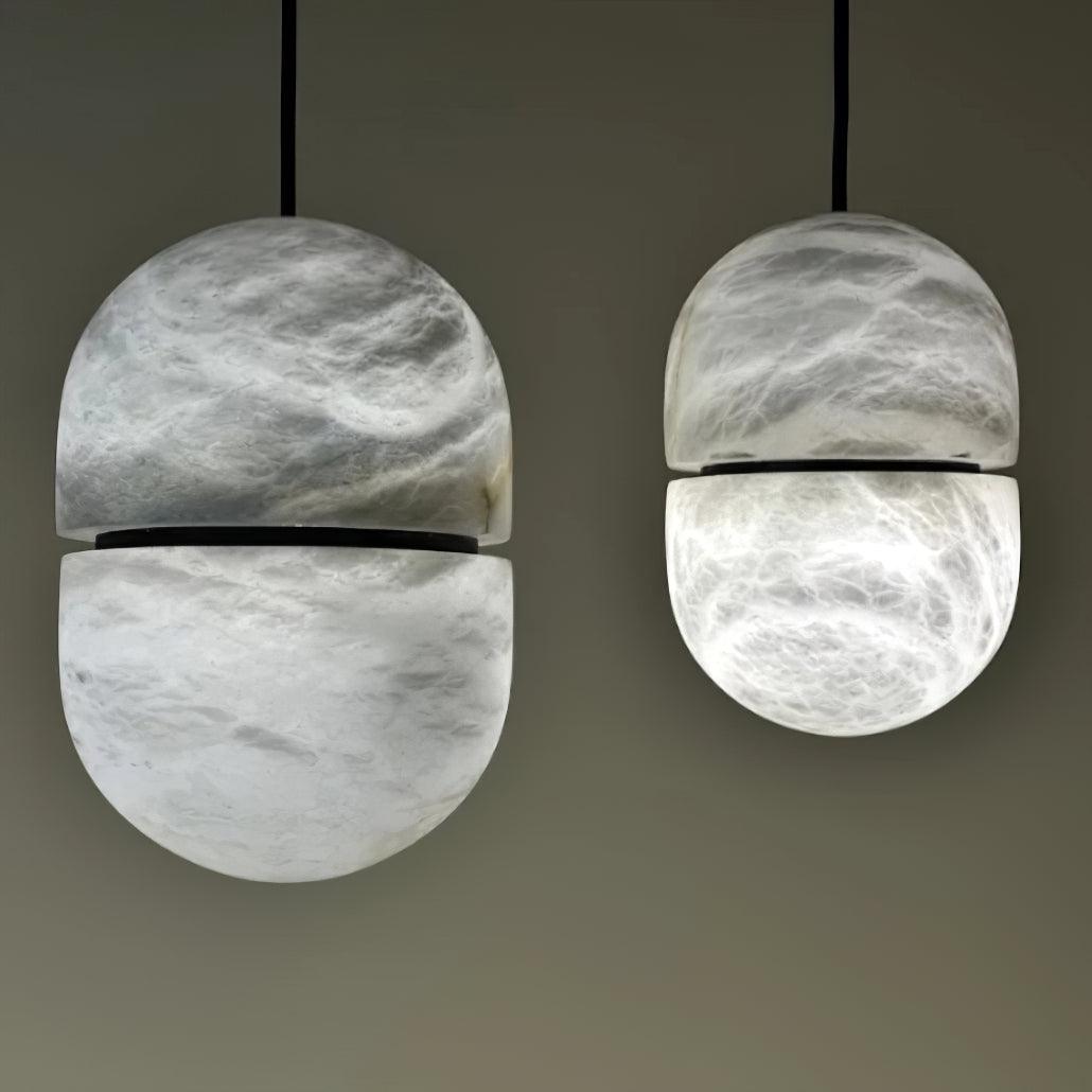 Strata Alabaster Pendant Light Capsule-shaped - Letslighting