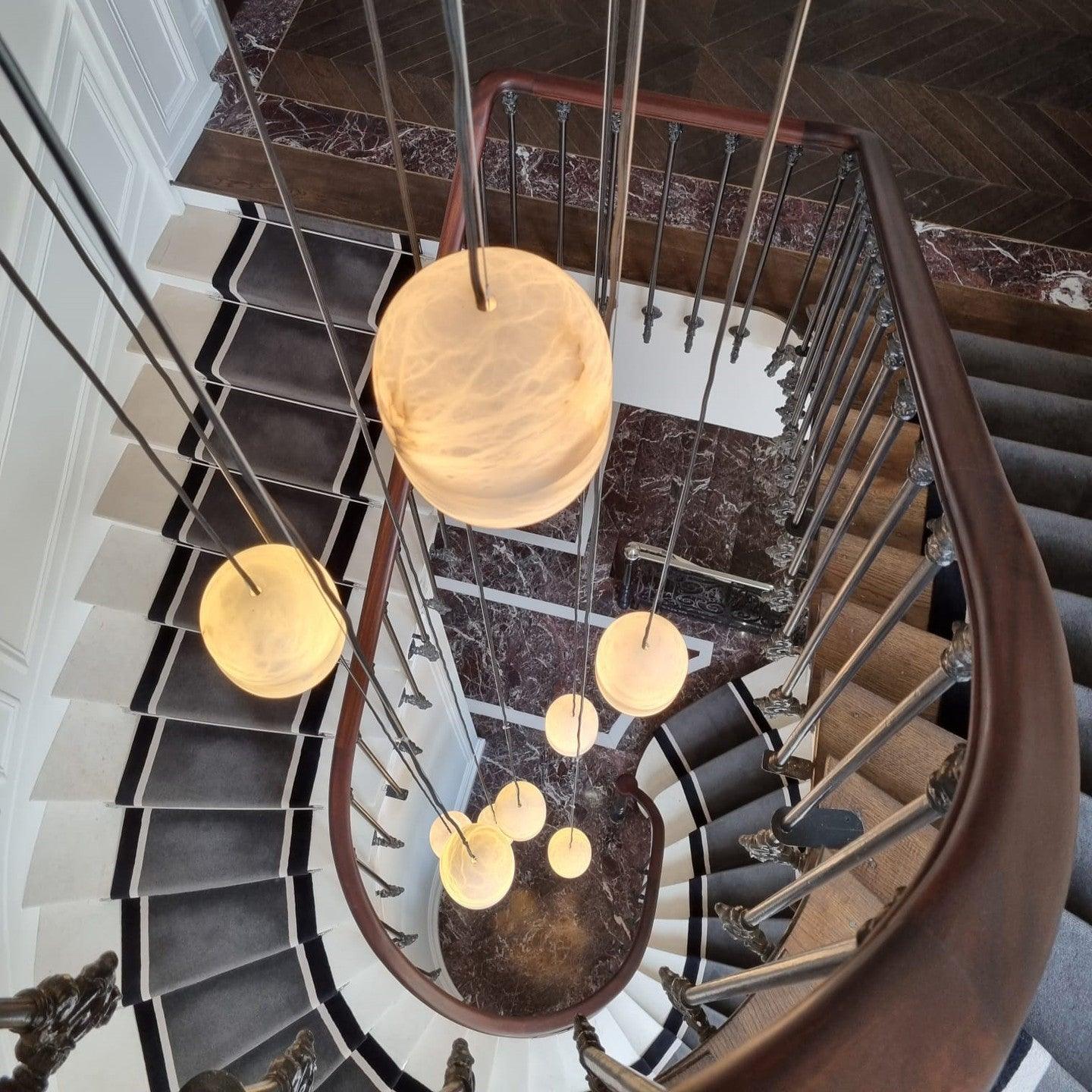 Strata Alabaster Pendant Light Capsule-shaped - Letslighting