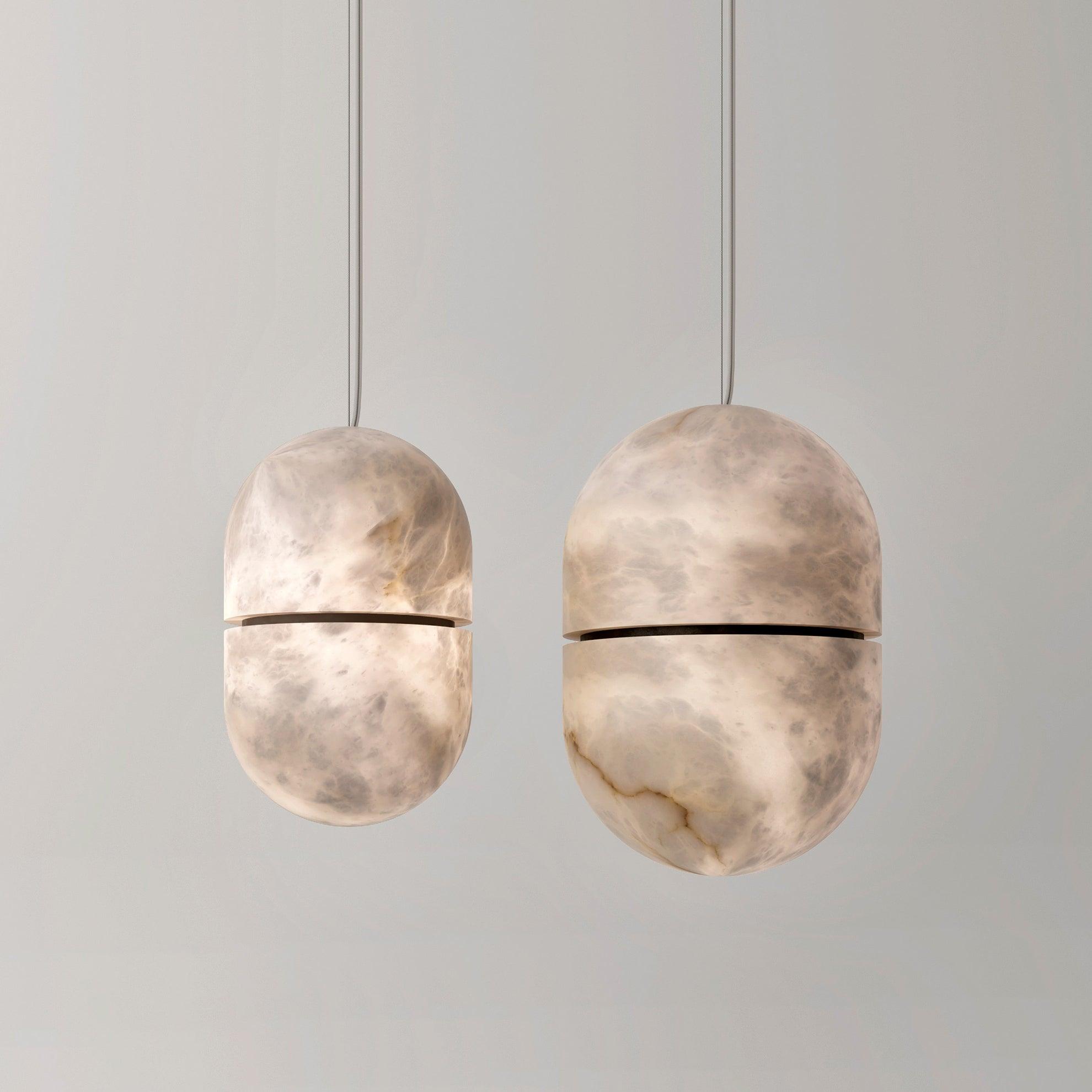 Strata Alabaster Pendant Light Capsule-shaped - Letslighting