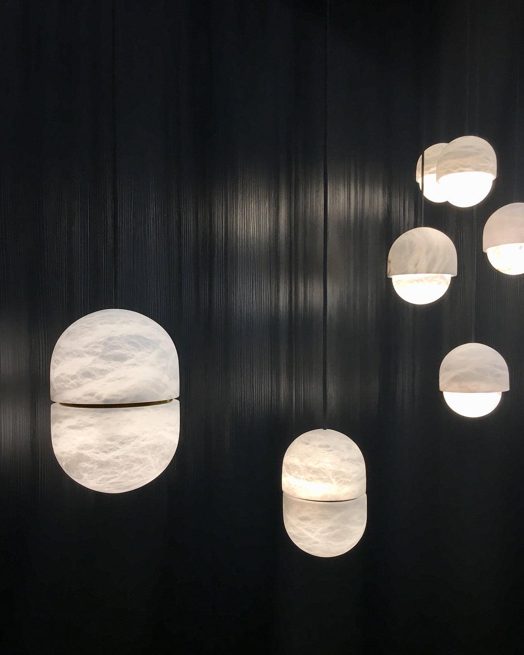 Strata Alabaster Pendant Light Capsule-shaped - Letslighting