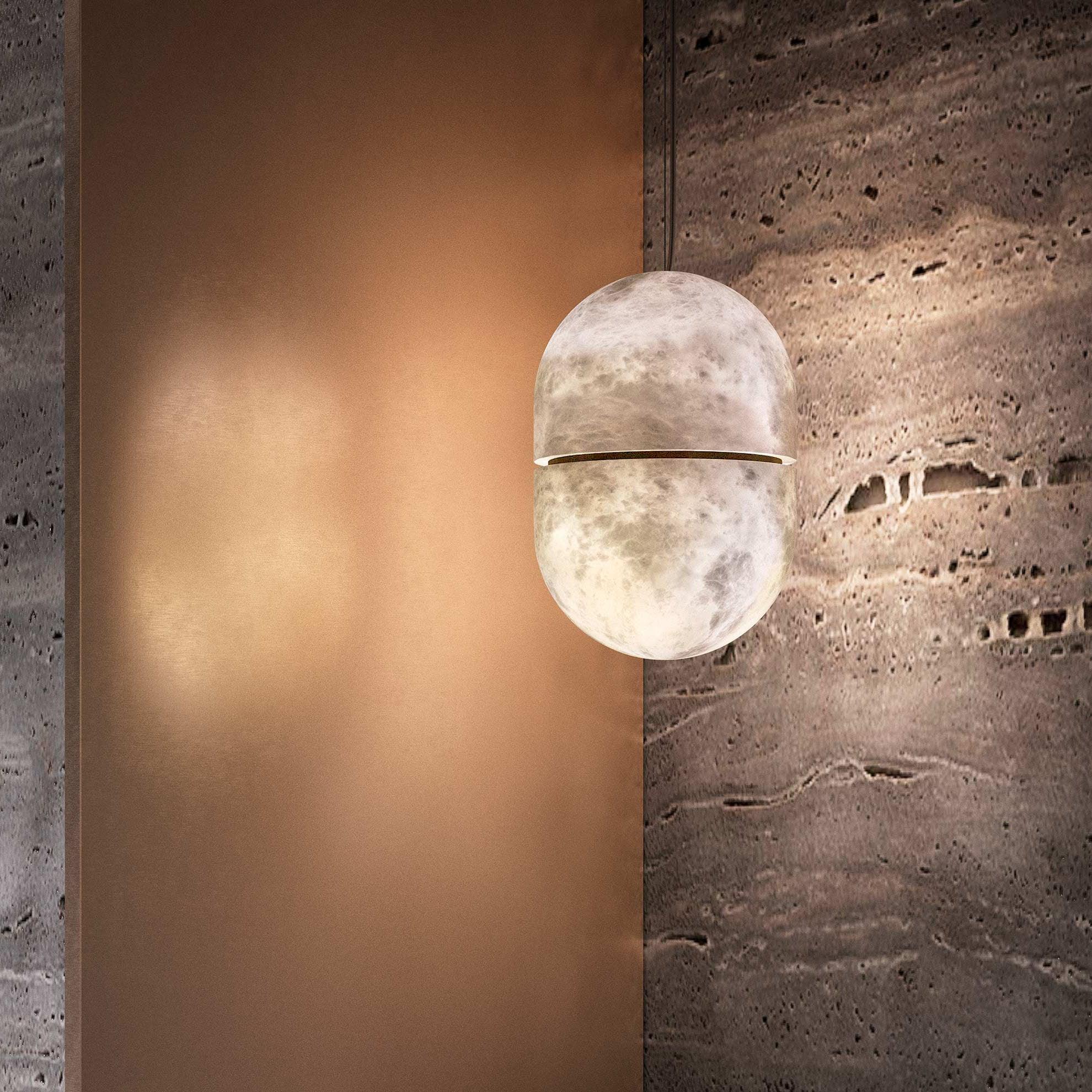 Strata Alabaster Pendant Light Capsule-shaped - Letslighting