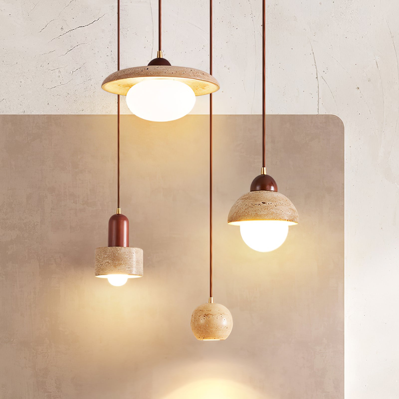 Ritta Travertine Pendant Light Six Style - Letslighting