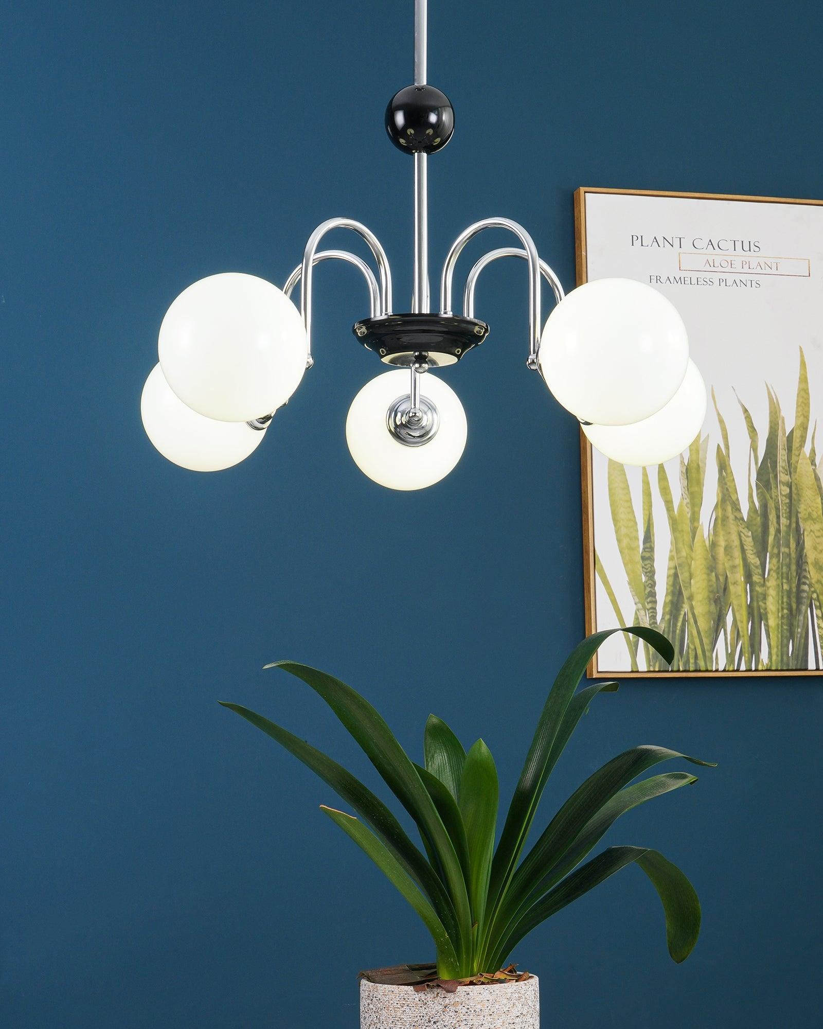 Lustra Chandelier Rod Frame and White - Letslighting