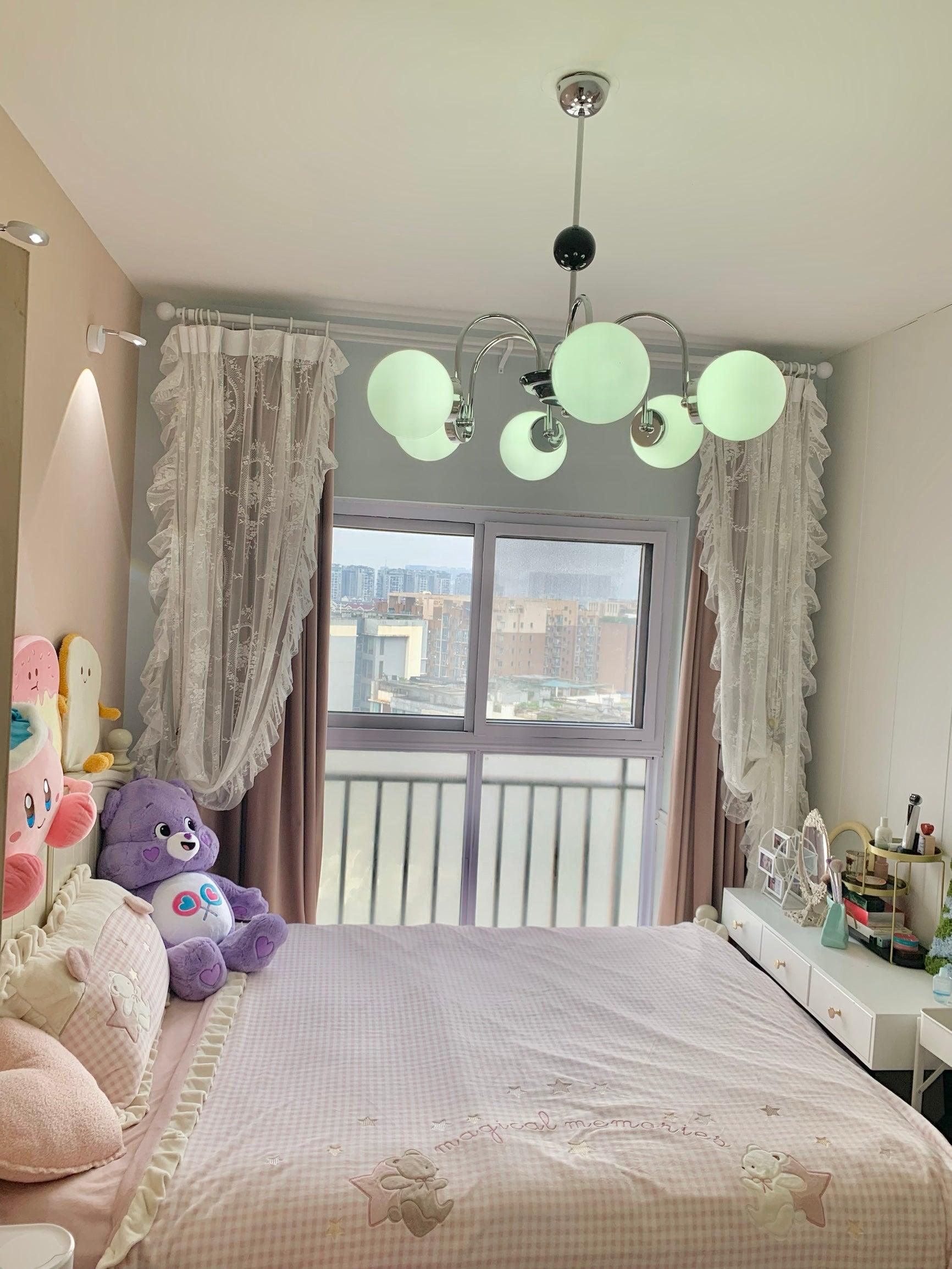 Lustra Chandelier Rod Frame and White - Letslighting