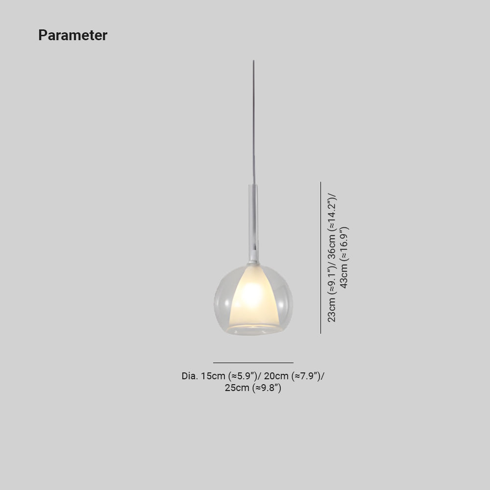 Valentina Modern Sphere LED Pendant Light Glass Dining Room - Letslighting