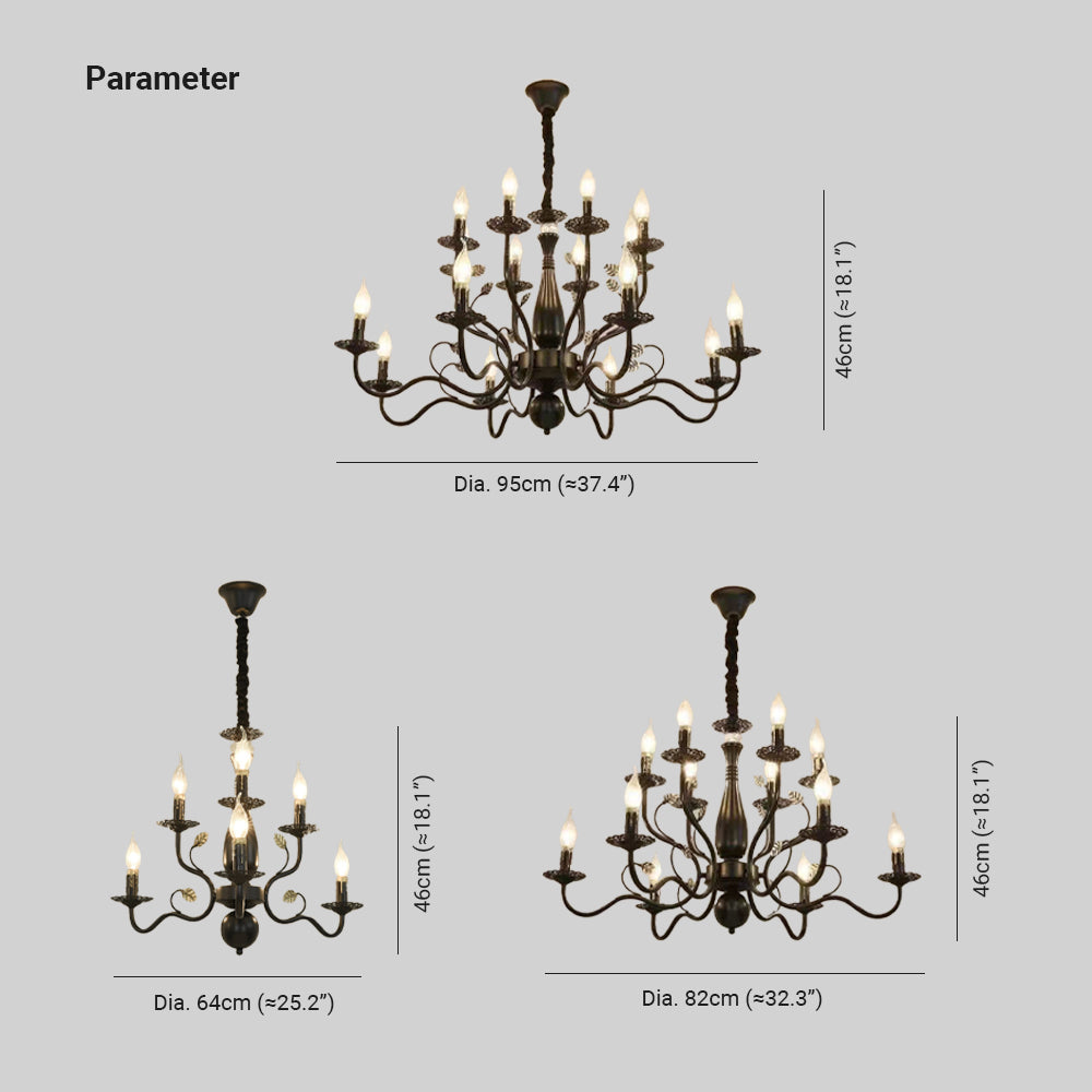 Silva Rustic Glass Chandelier Living Room Bedroom