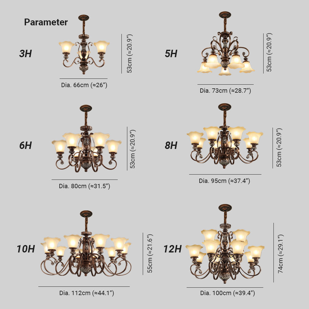 Arisha Retro Flower Pendant Light Glass Living Room Bedroom - Letslighting