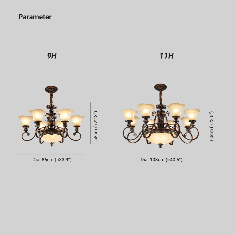 Arisha Retro Flower Pendant Light Glass Living Room Bedroom - Letslighting