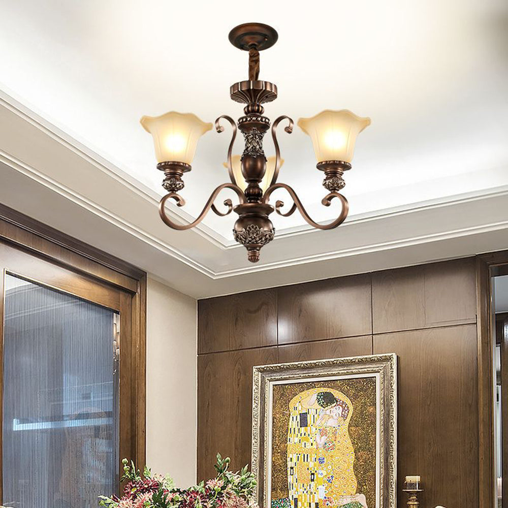 Arisha Retro Flower Pendant Light Glass Living Room Bedroom - Letslighting