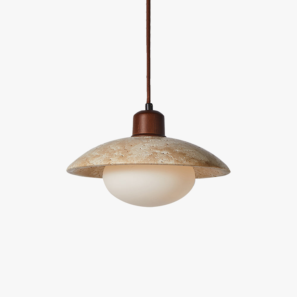 Valentina Wabi-Sabi Retro Circle Glass LED Pendant Light Dining Room Bedroom - Letslighting