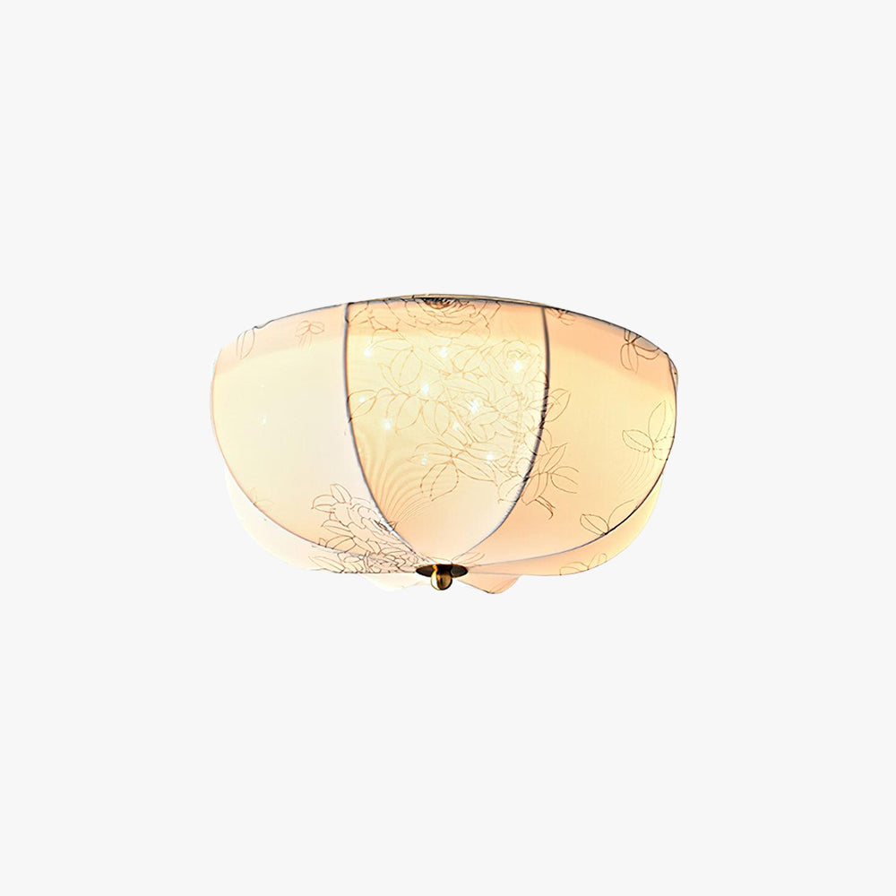 Ritta Retro Globe Farbic LED Flush Mount Ceiling Light Bedroom - Letslighting