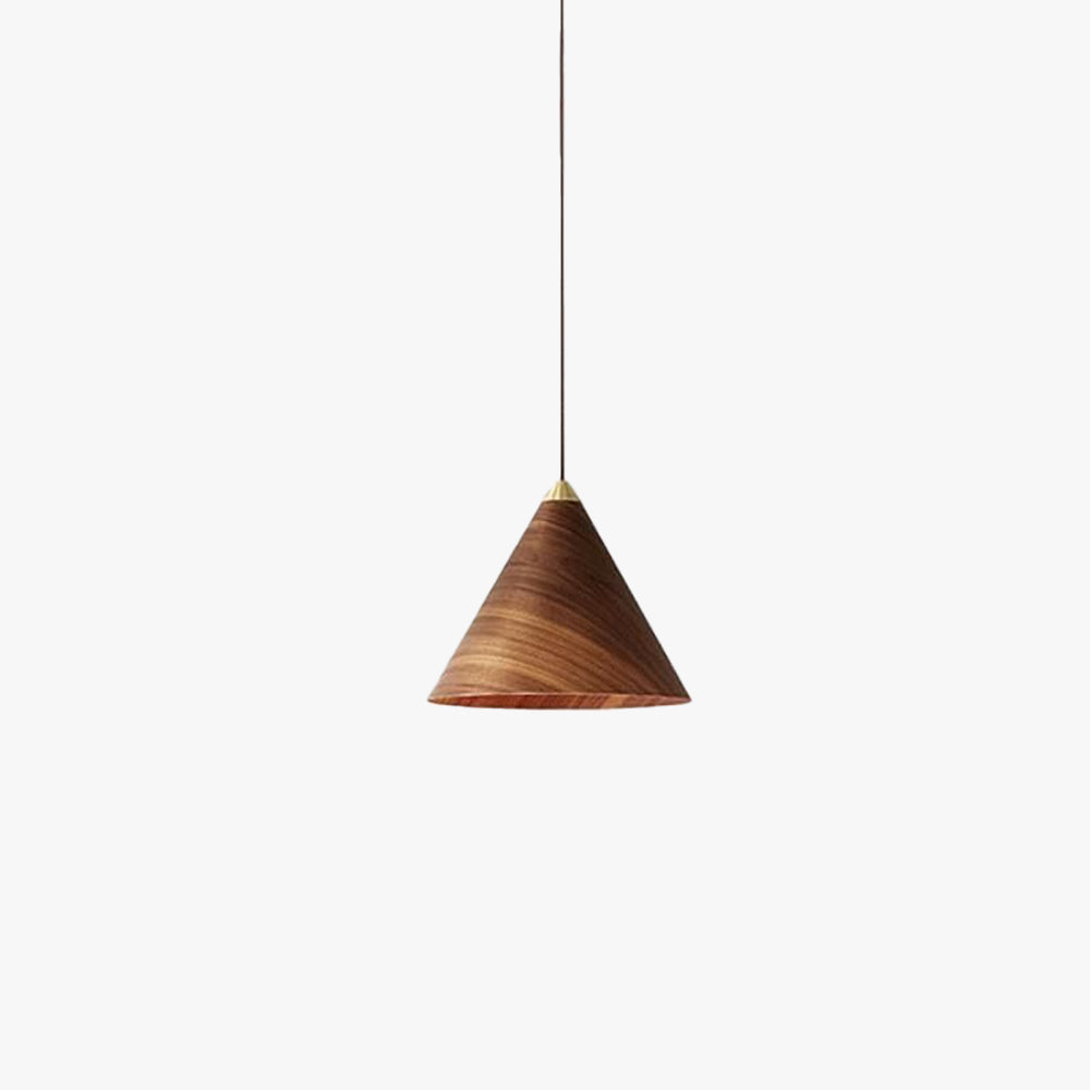 Valentina Vintage Minimalist Metal Walnut Pendant Light Bedroom Bar - Letslighting