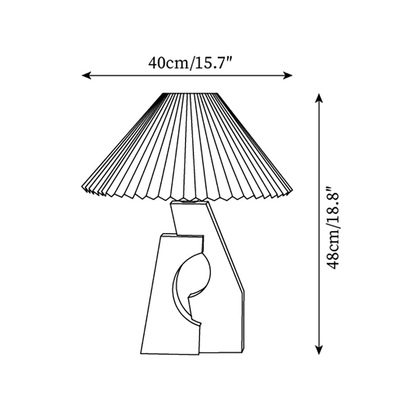 Zain Pleated Table Lamp Paper Pleated Wooden Sculptural - Letslighting