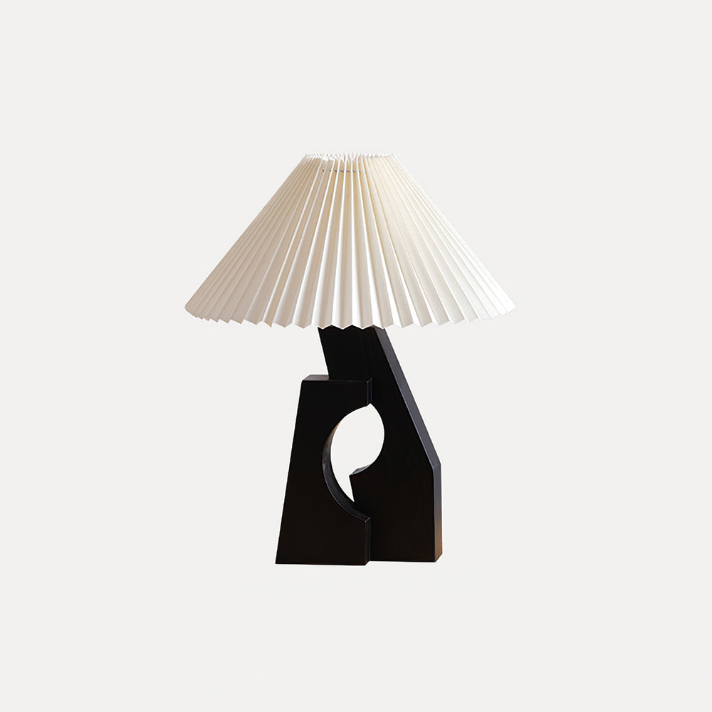 Zain Pleated Table Lamp Paper Pleated Wooden Sculptural - Letslighting