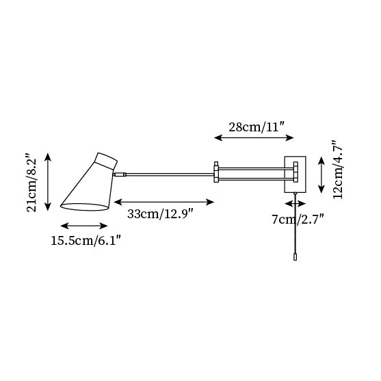Wall Lamp Body and Shade Adjustable Arm Minimalist Modern - Letslighting