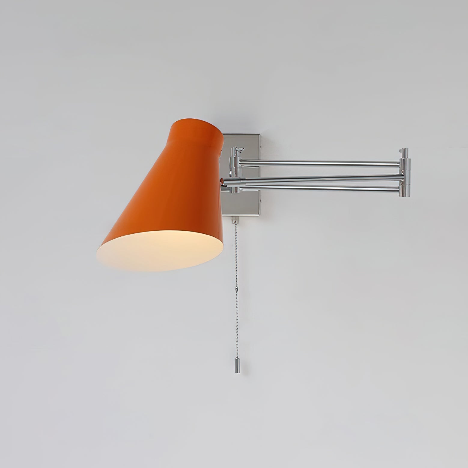 Wall Lamp Swing Arm Chrome Orange Adjustable Industrial - Letslighting