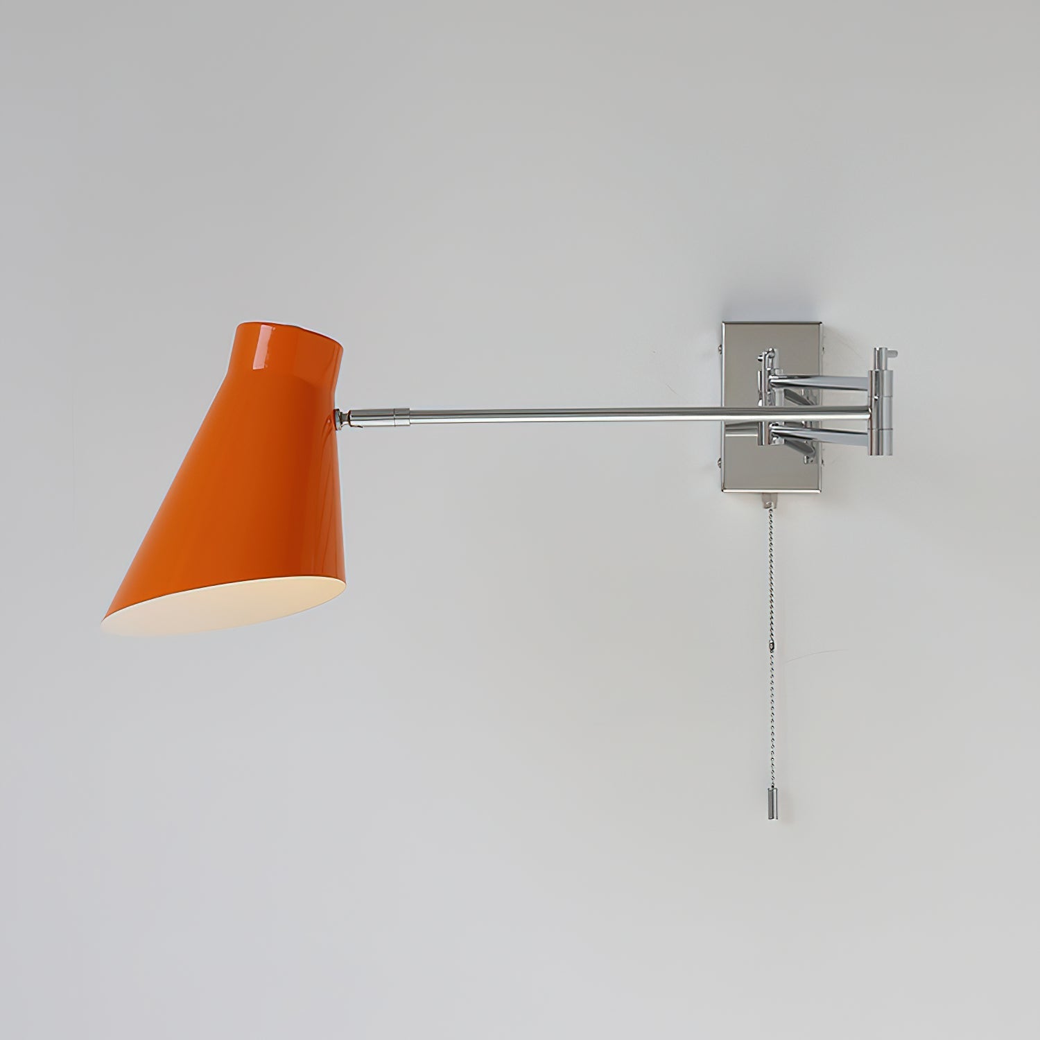 Wall Lamp Swing Arm Chrome Orange Adjustable Industrial - Letslighting