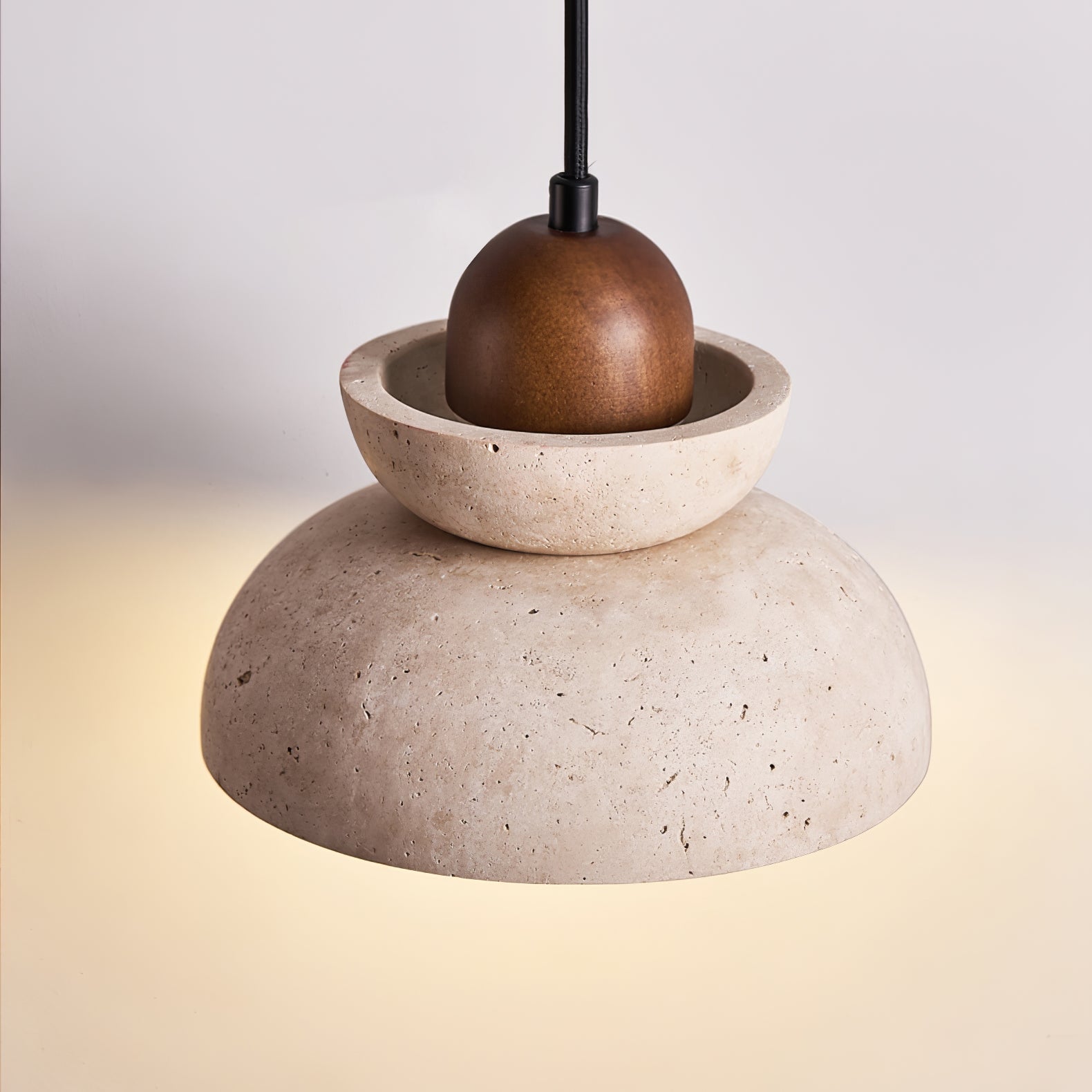 Zophaos Tiered-Bell Travertine Pendant Light - Letslighting