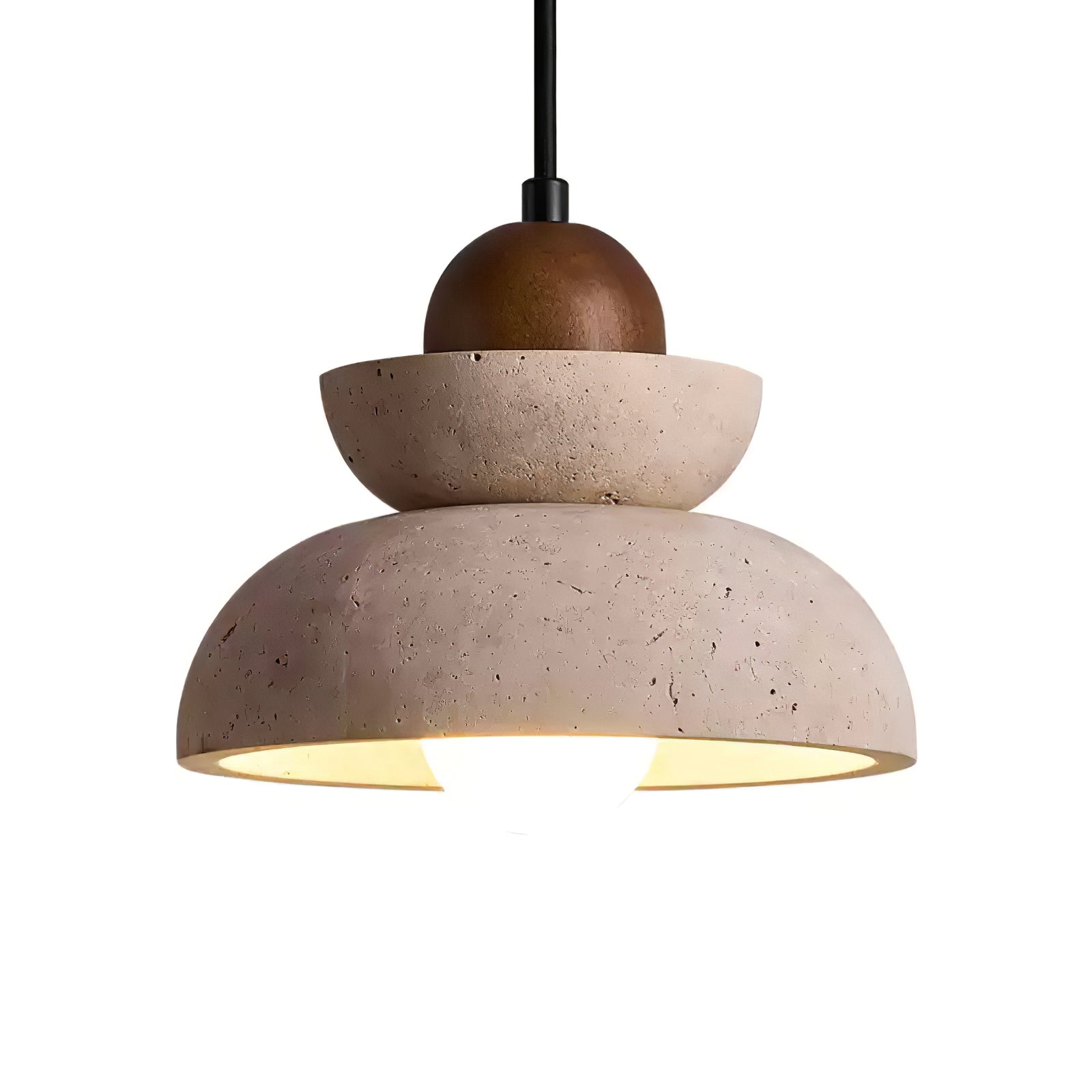 Zophaos Tiered-Bell Travertine Pendant Light - Letslighting