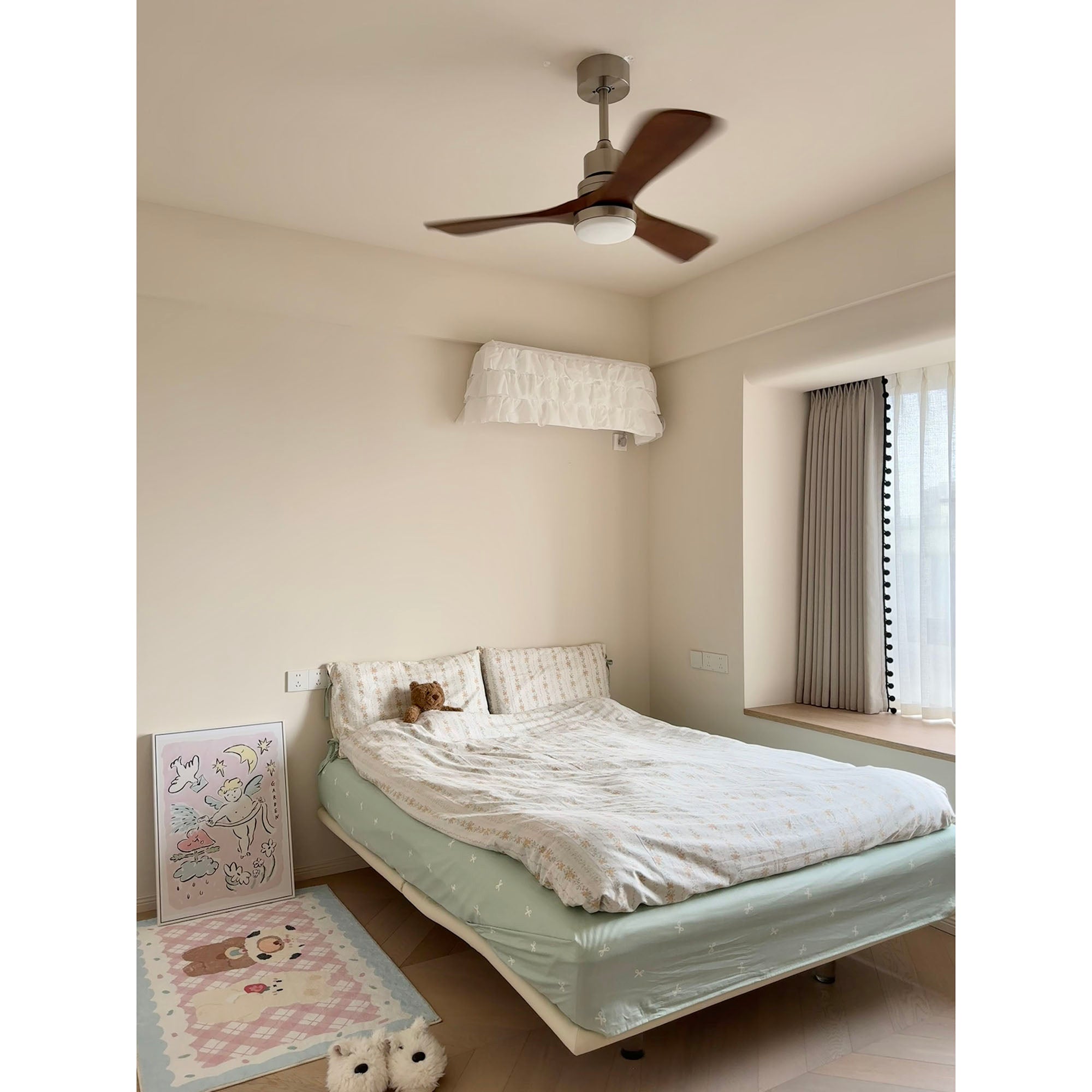 Zesolila Premium Natural Wooden Fan Ceiling Light - Letslighting