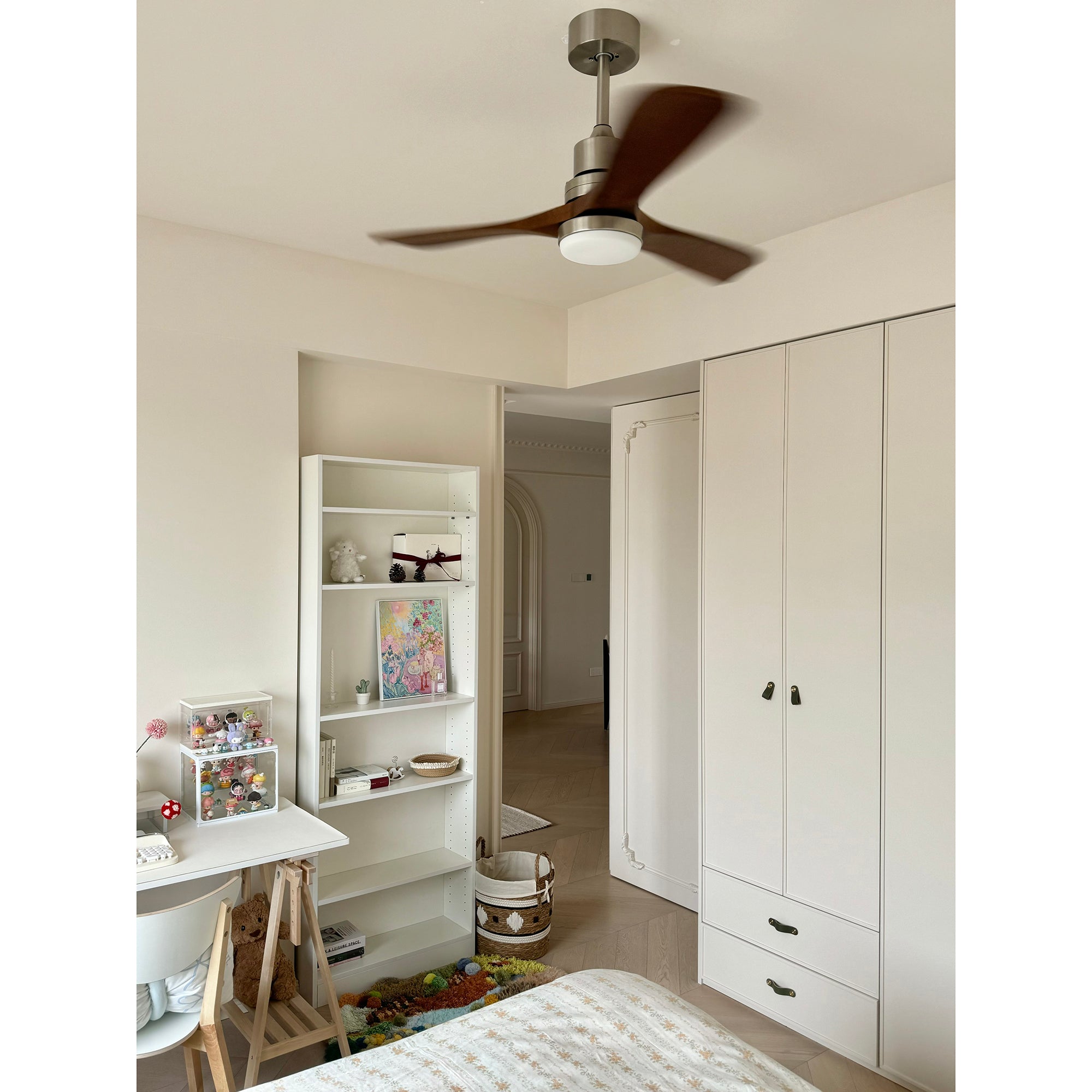 Zesolila Premium Natural Wooden Fan Ceiling Light - Letslighting