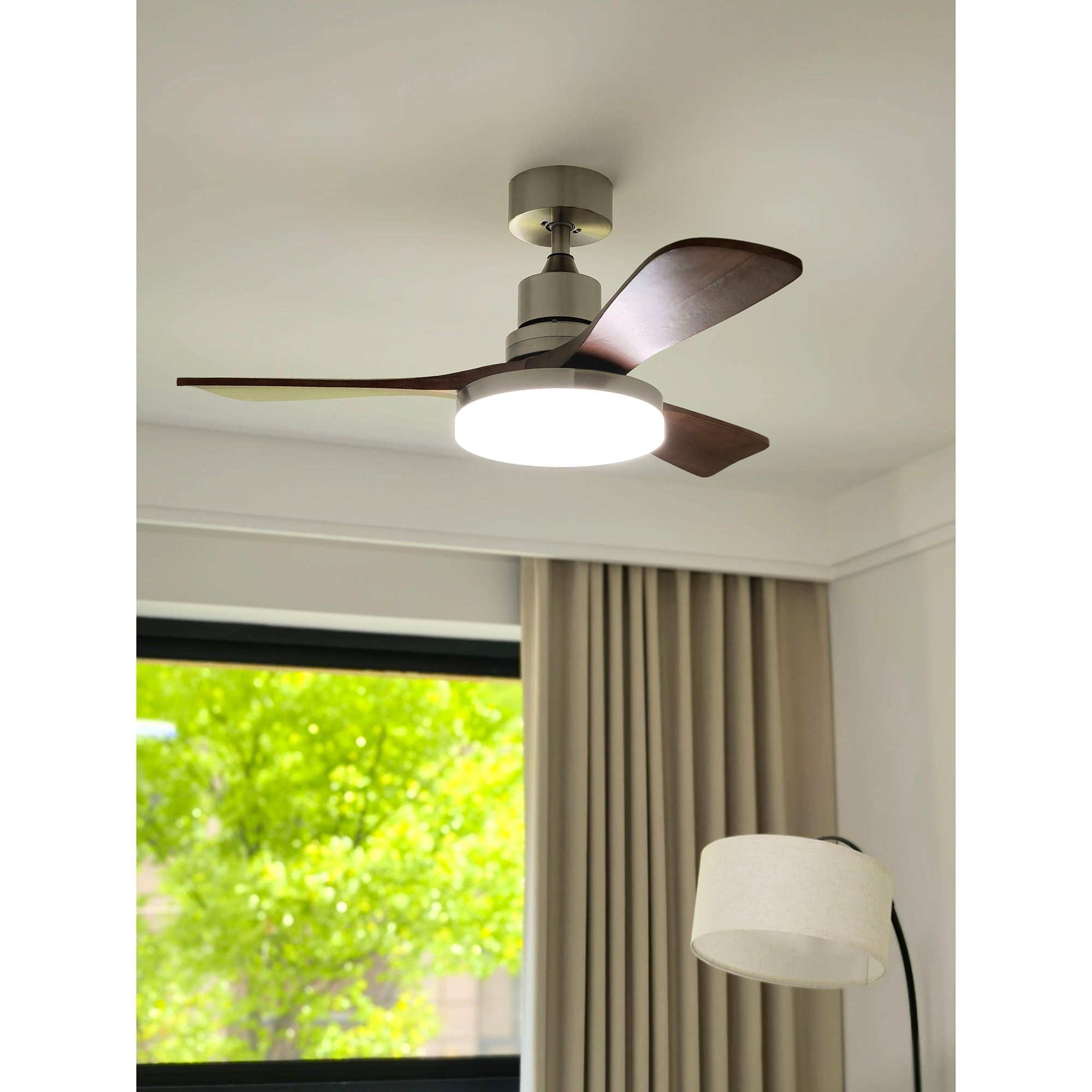 Zesolila Premium Natural Wooden Fan Ceiling Light - Letslighting