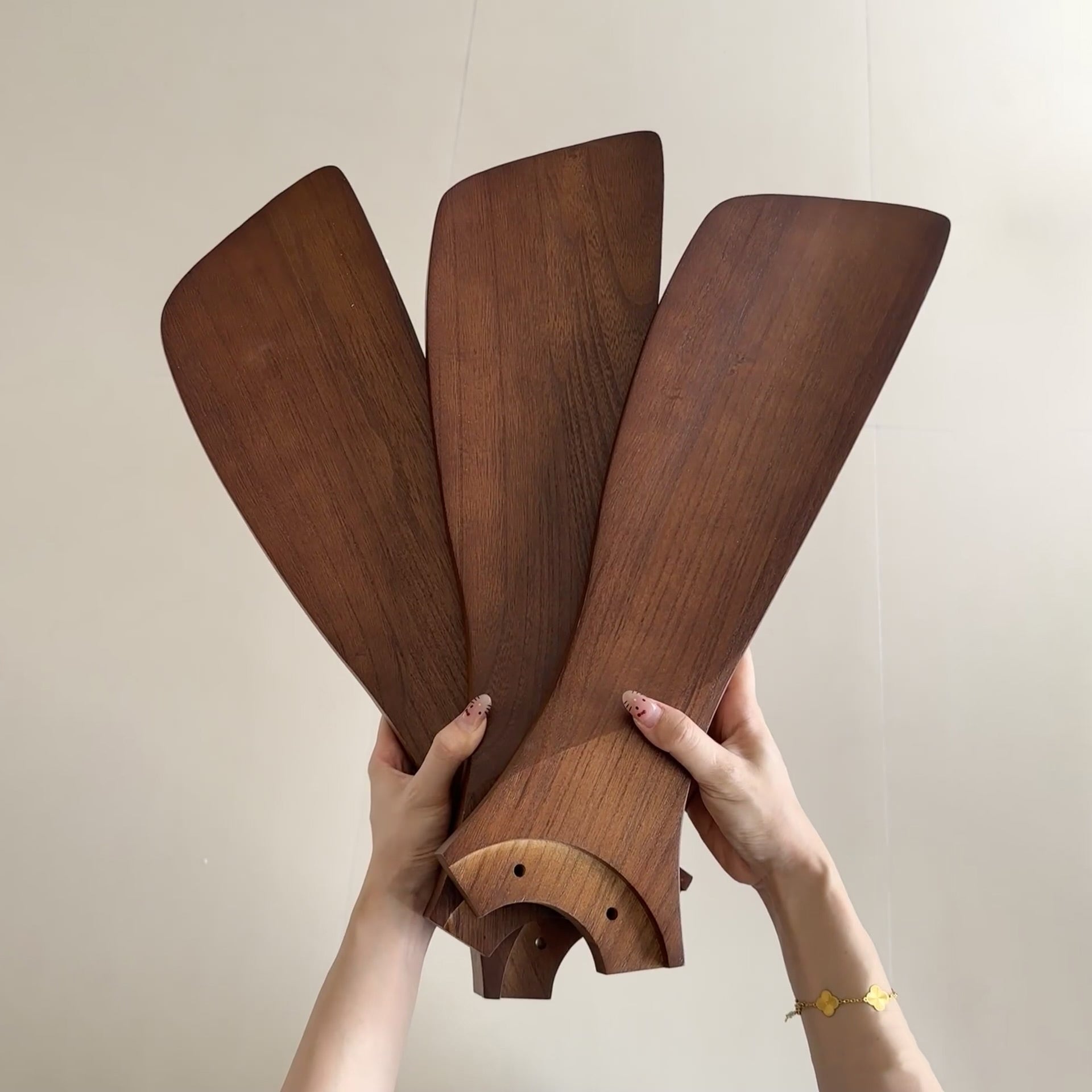 Zesolila Premium Natural Wooden Fan Ceiling Light - Letslighting
