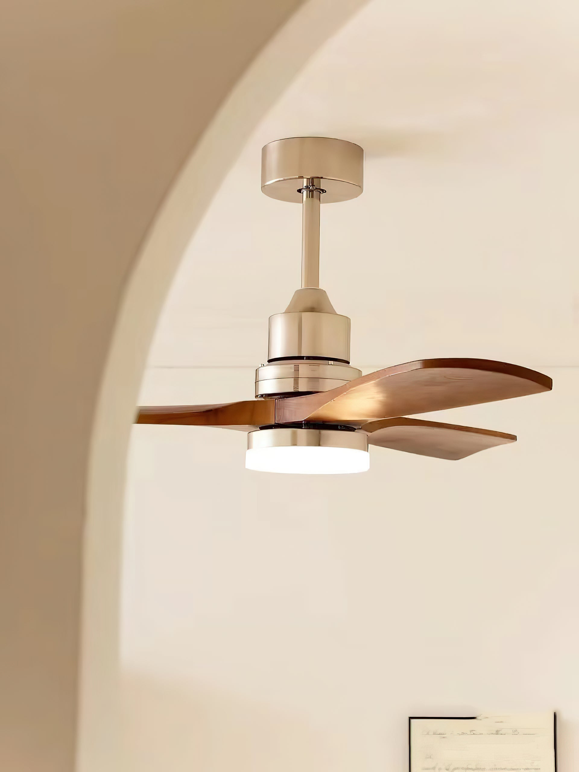 Zesolila Premium Natural Wooden Fan Ceiling Light - Letslighting