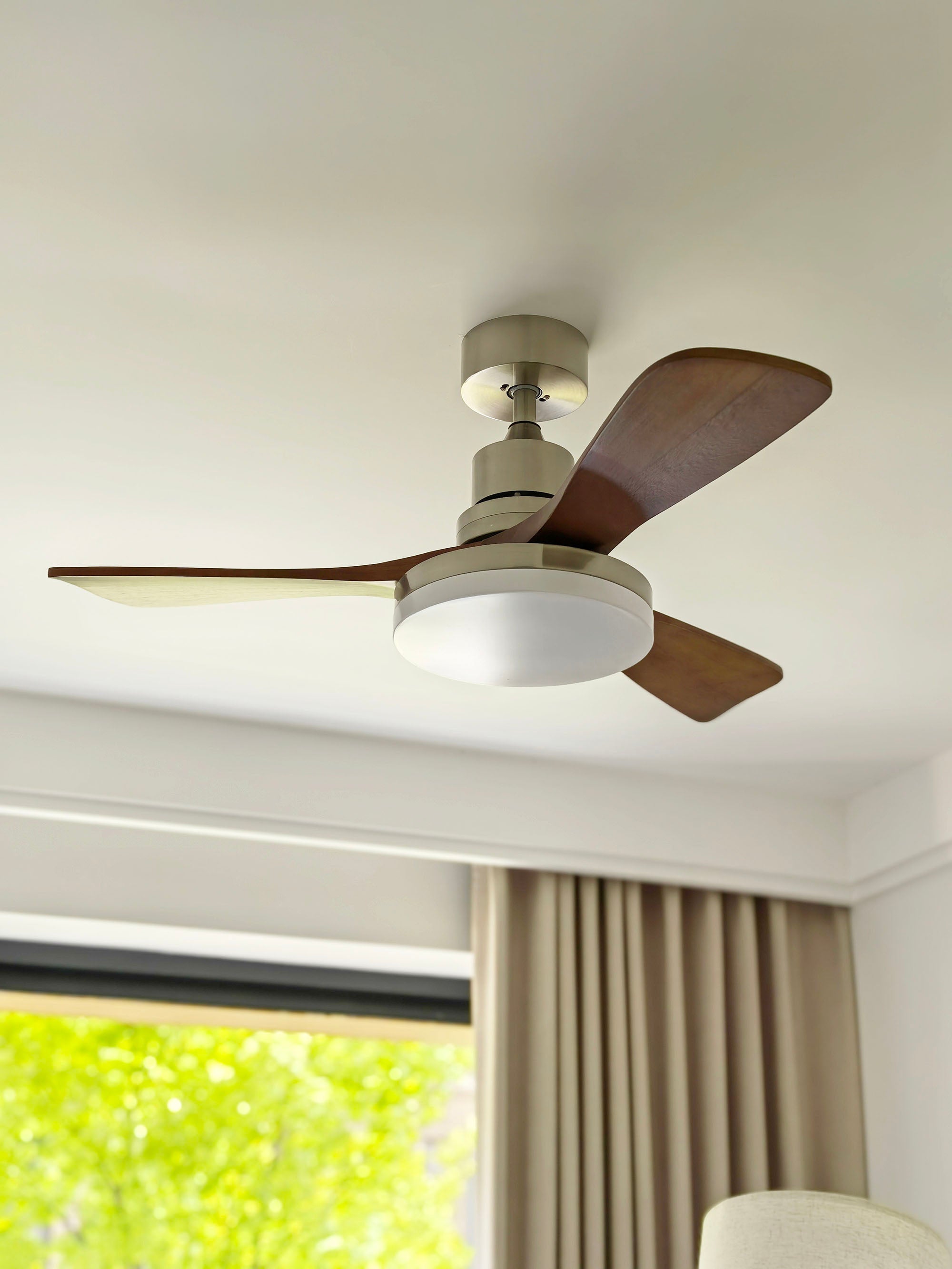 Zesolila Premium Natural Wooden Fan Ceiling Light - Letslighting