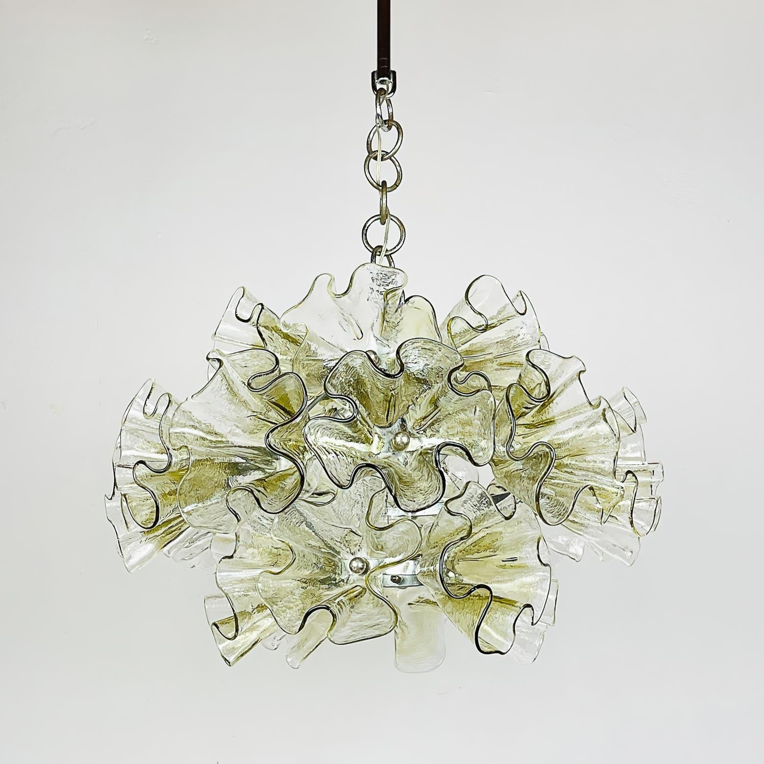 Zerelle Pendant Lamp Ruffled Glass Bloom - Letslighting