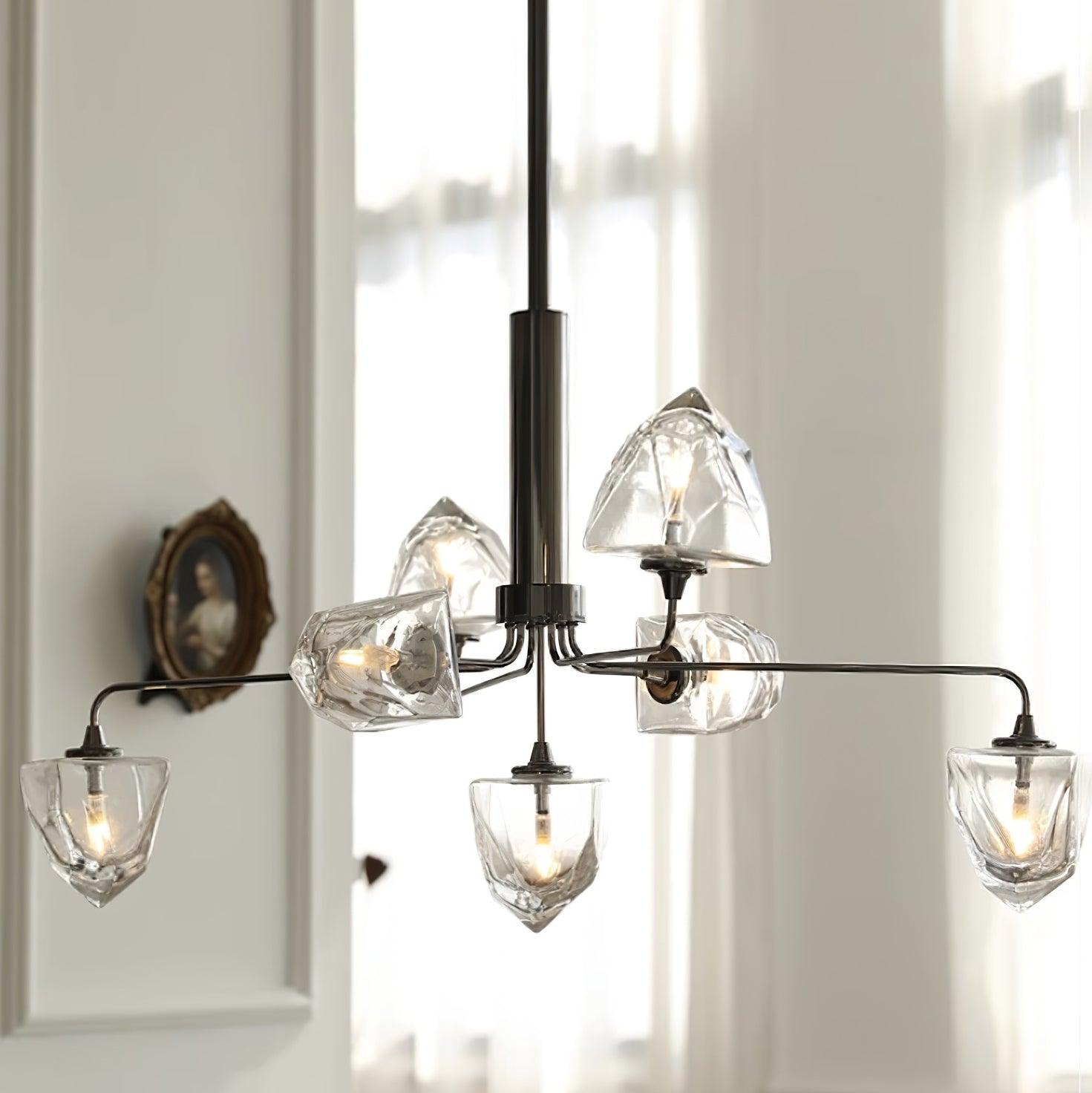Zevin Chandelier Glass Gold Elegant - Letslighting