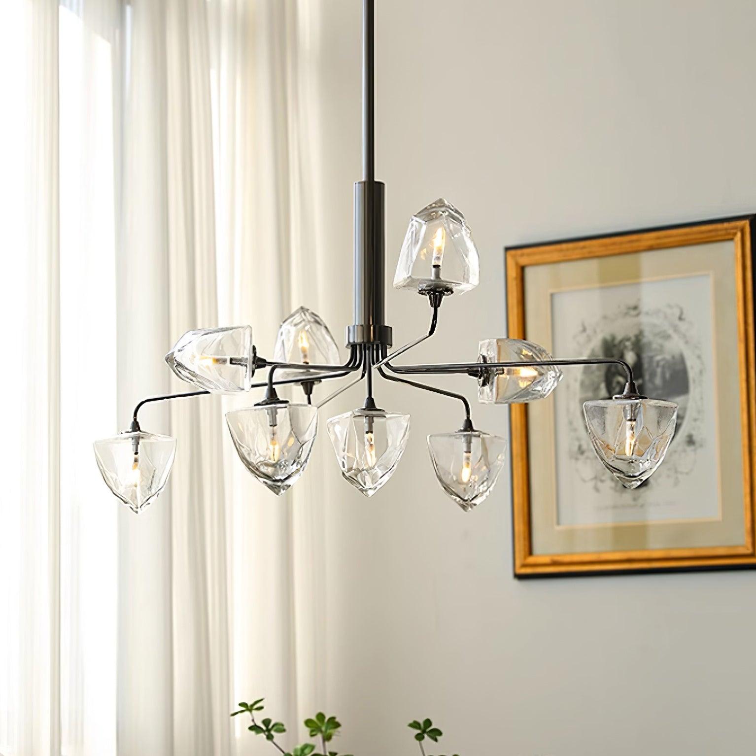 Zevin Chandelier Glass Gold Elegant - Letslighting