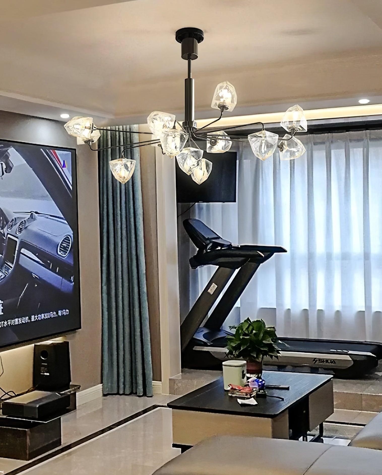 Zevin Chandelier Glass Gold Elegant - Letslighting