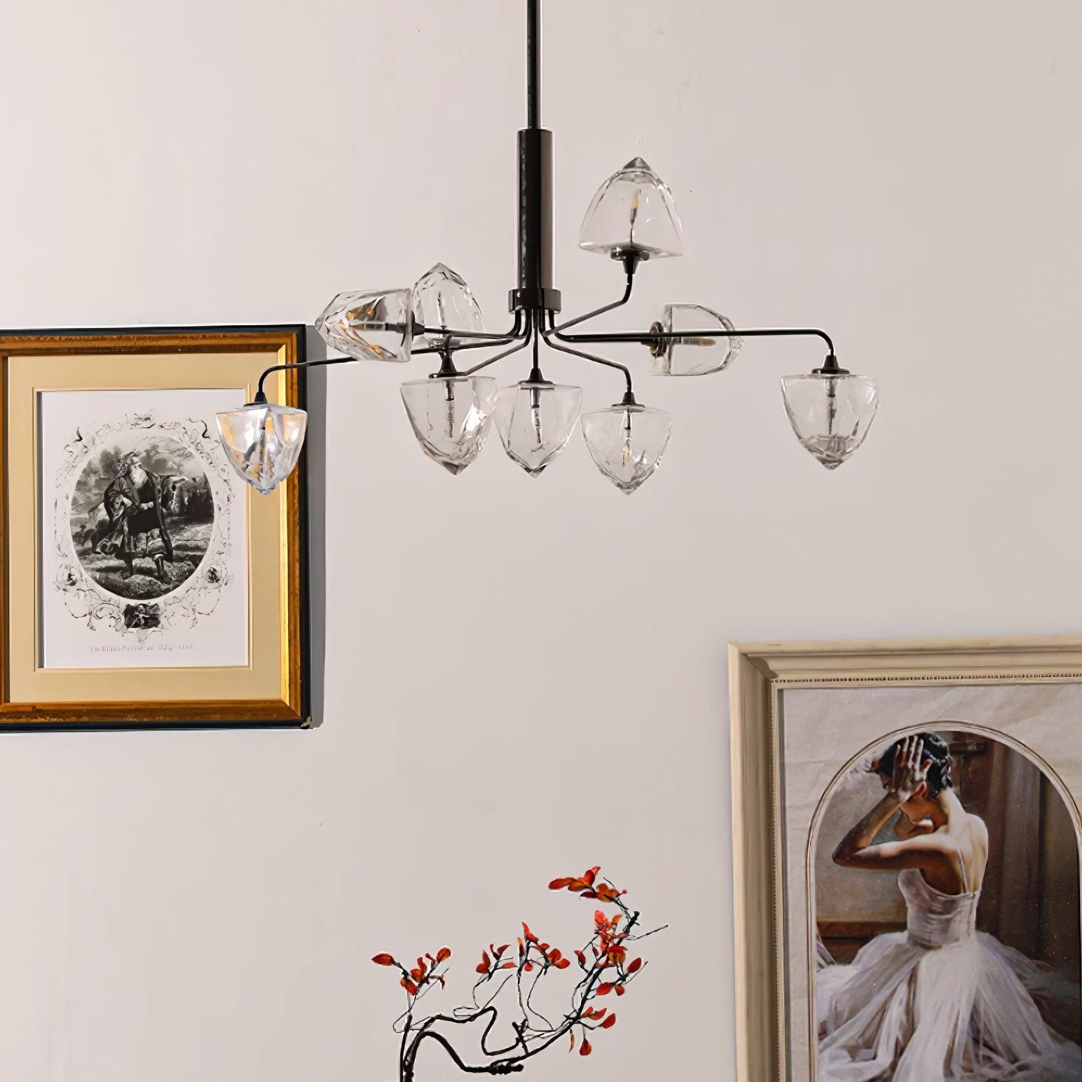 Zevin Chandelier Glass Gold Elegant - Letslighting