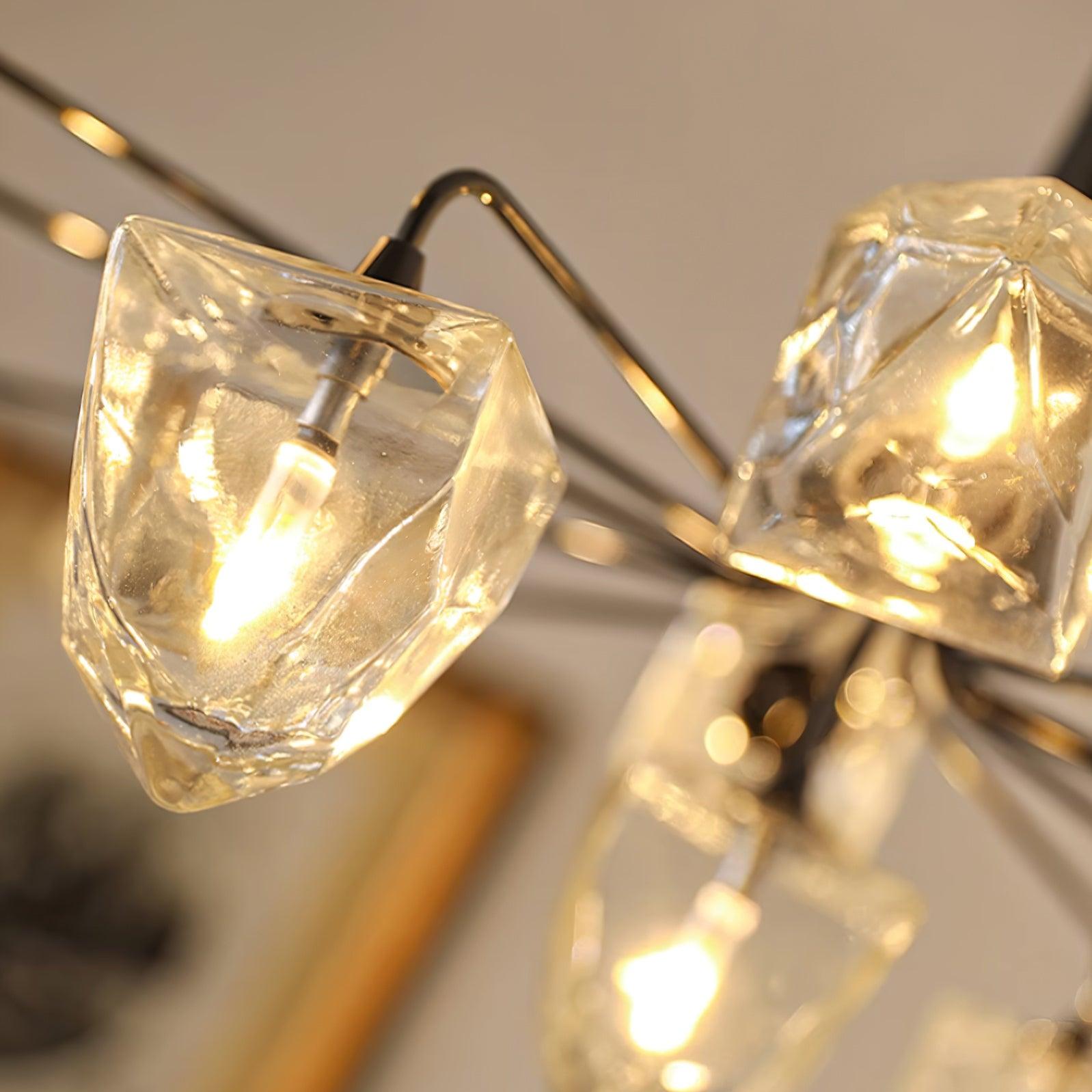 Zevin Chandelier Glass Gold Elegant - Letslighting
