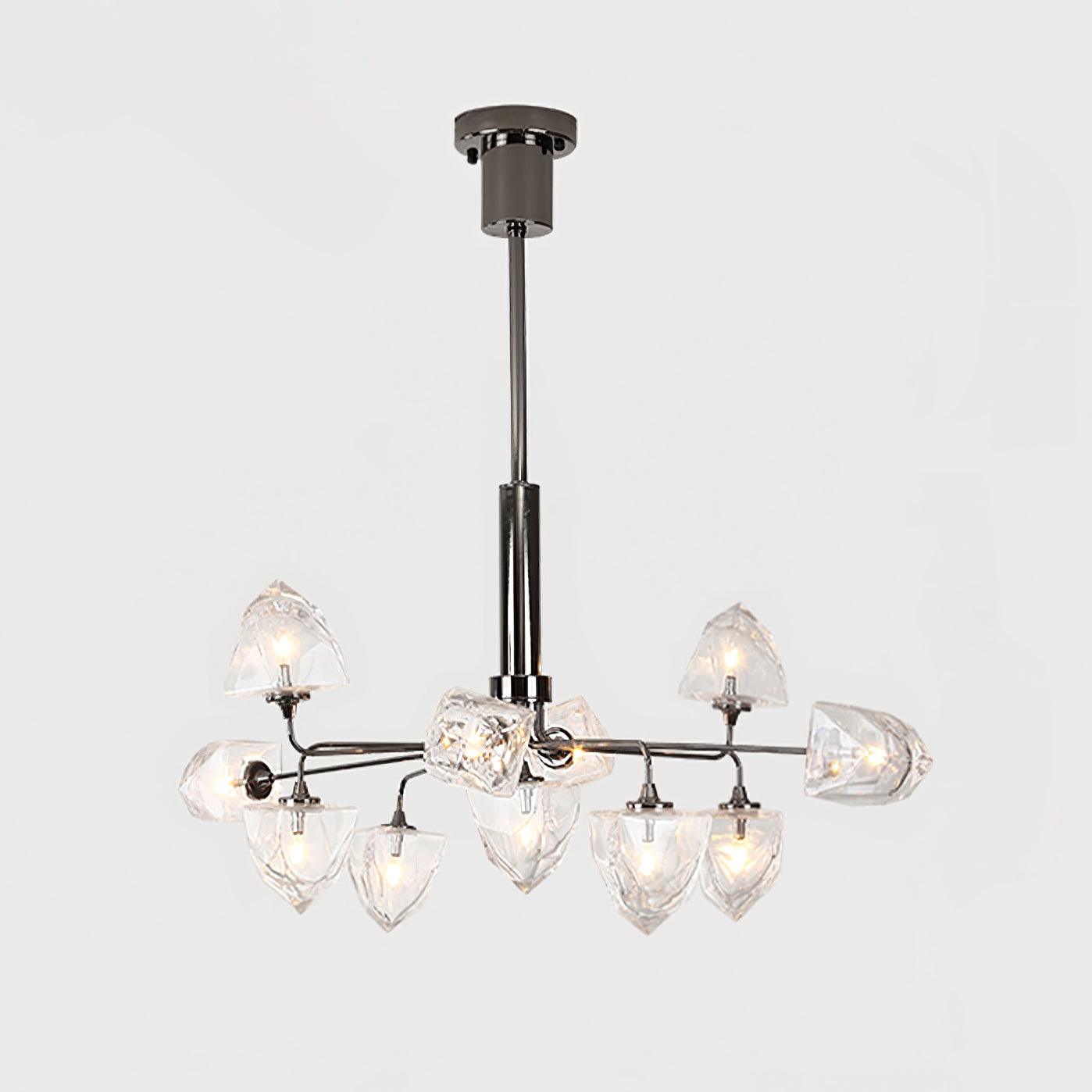 Zevin Chandelier Glass Gold Elegant - Letslighting