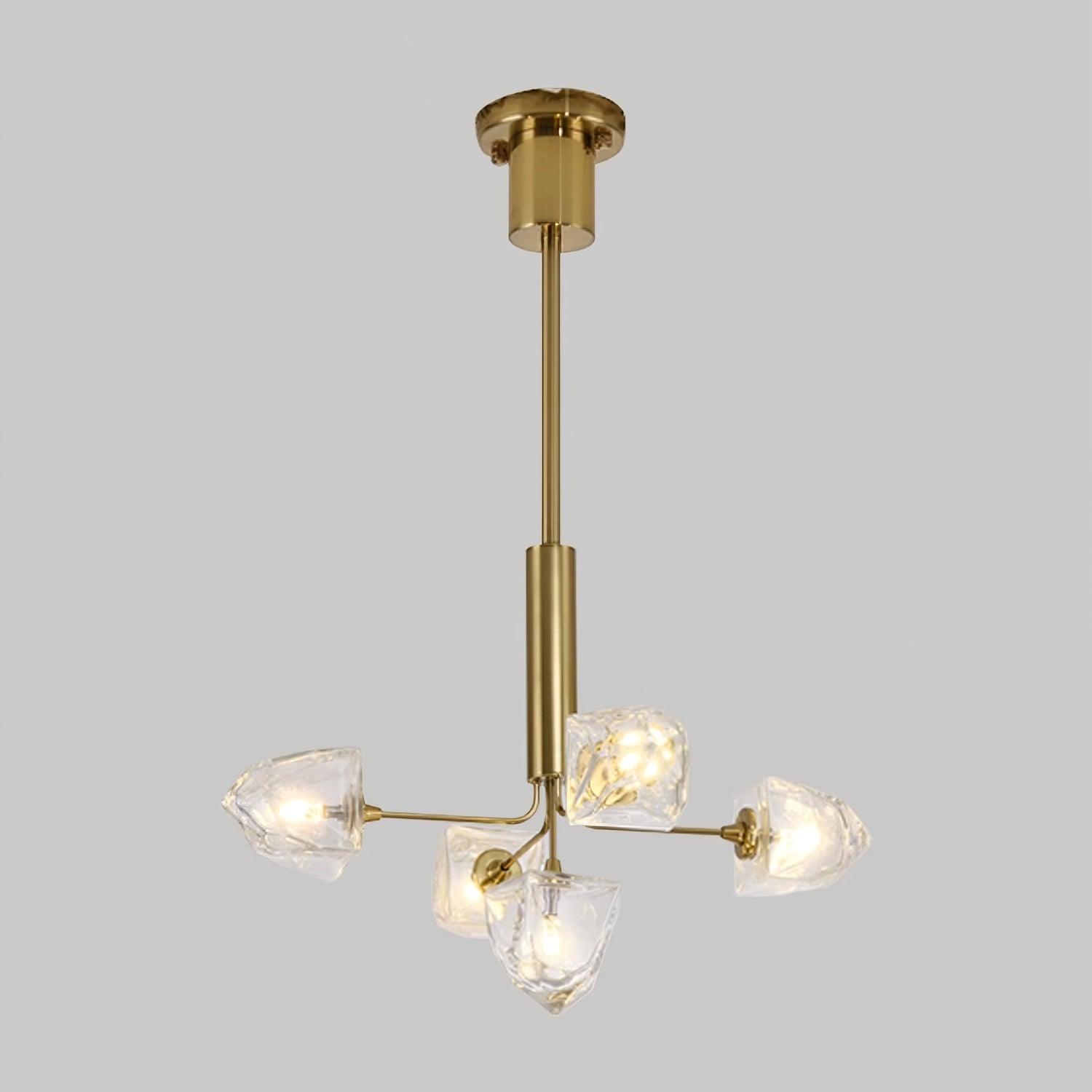 Zevin Chandelier Glass Gold Elegant - Letslighting