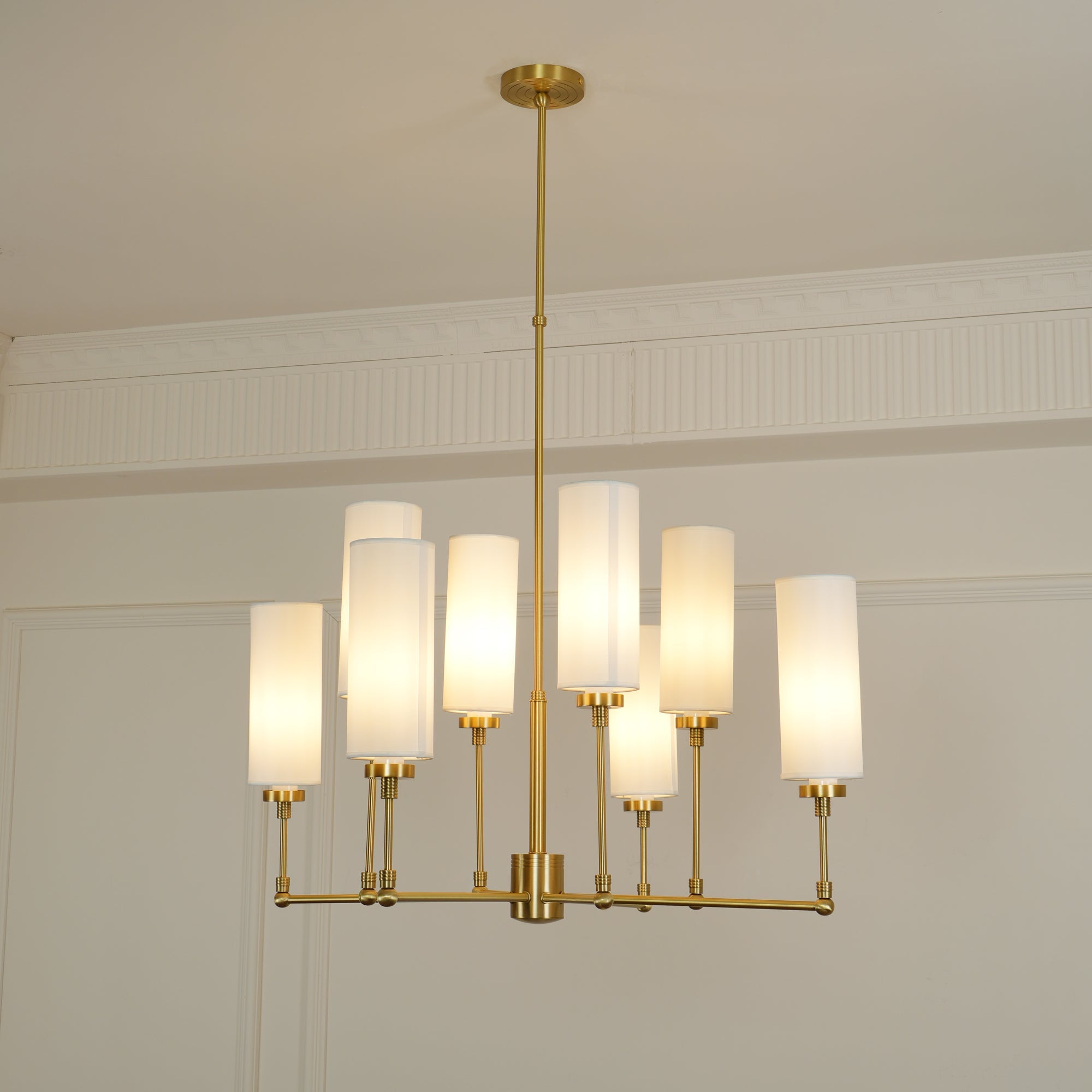 Artemis Chandelier Brass Fabric - Letslighting