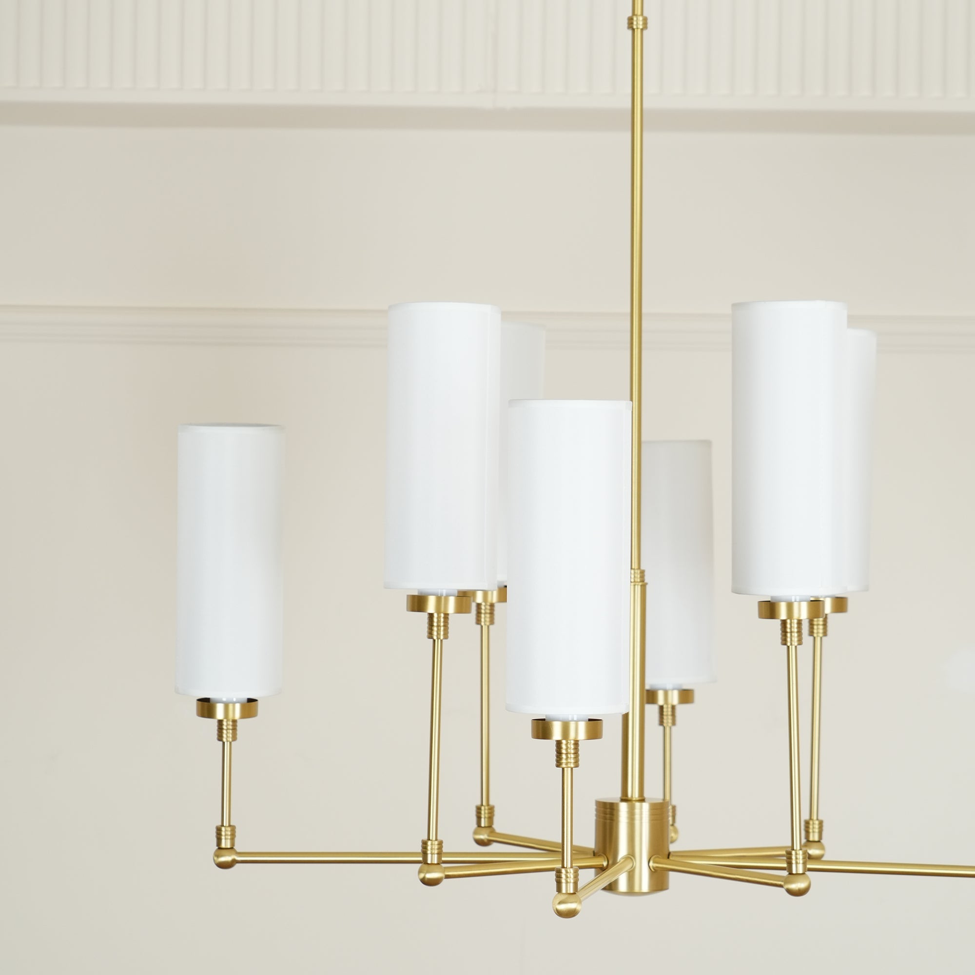 Artemis Chandelier Brass Fabric - Letslighting