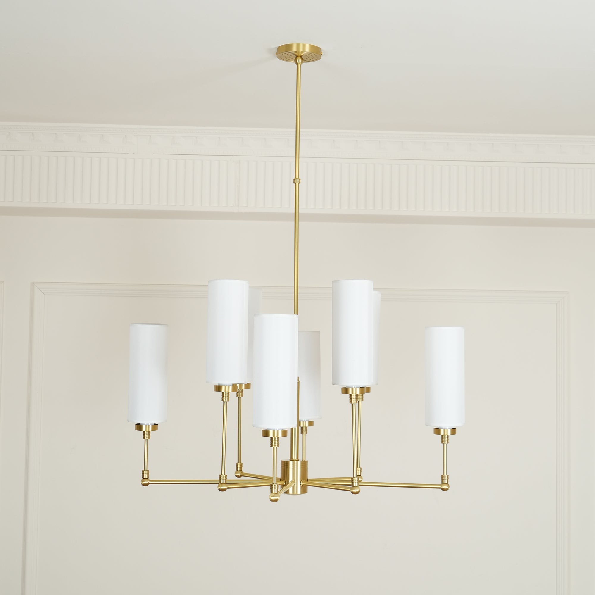 Artemis Chandelier Brass Fabric - Letslighting